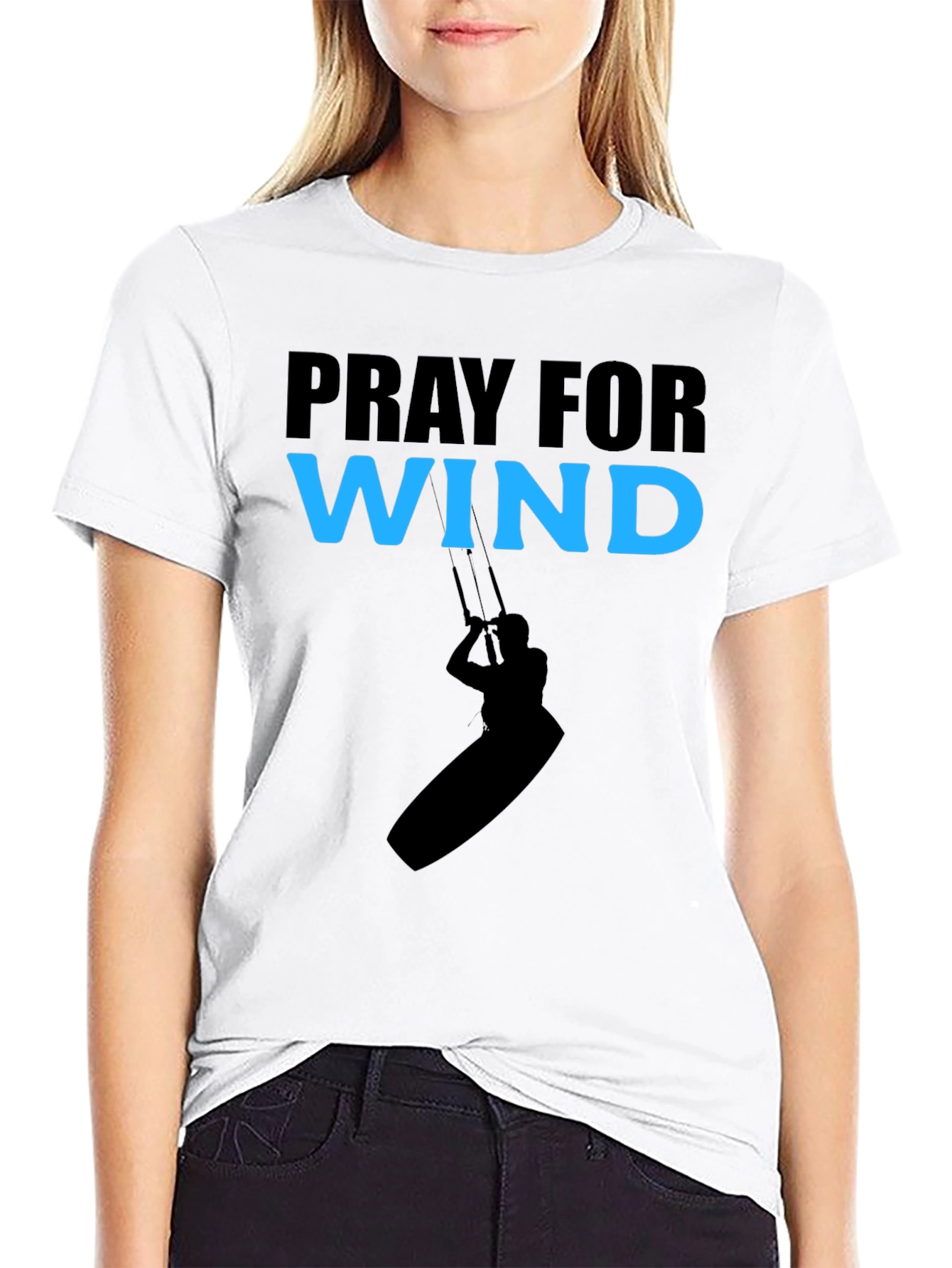 Pray For Wind Black Graphic T-Shirt