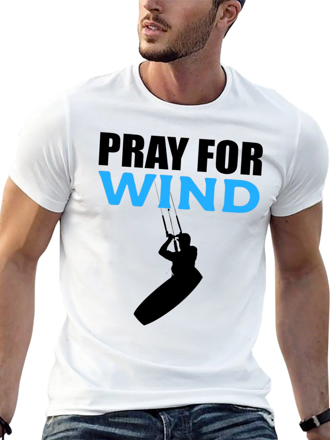 Pray For Wind Black Graphic T-Shirt