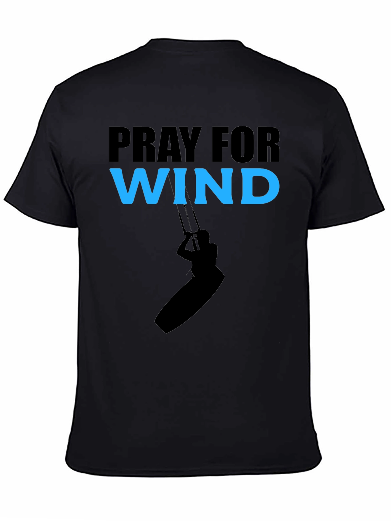 Pray For Wind Black Graphic T-Shirt