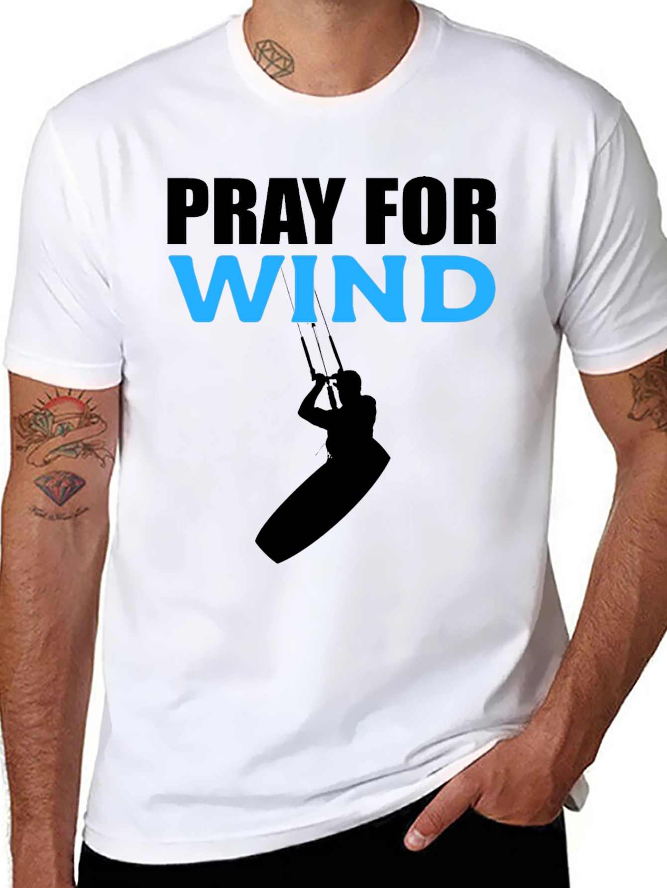 Pray For Wind Black Graphic T-Shirt