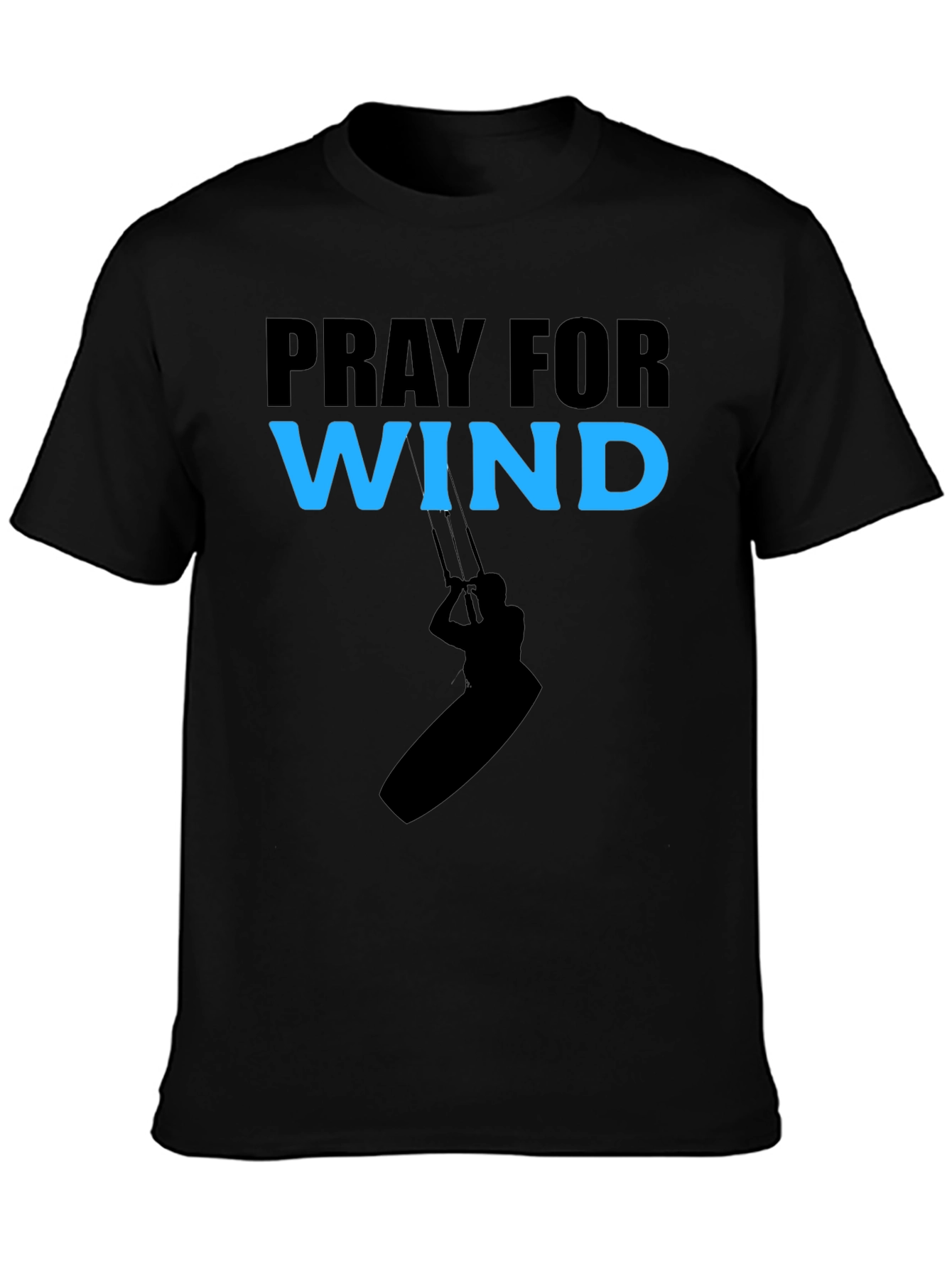 Pray For Wind Black Graphic T-Shirt