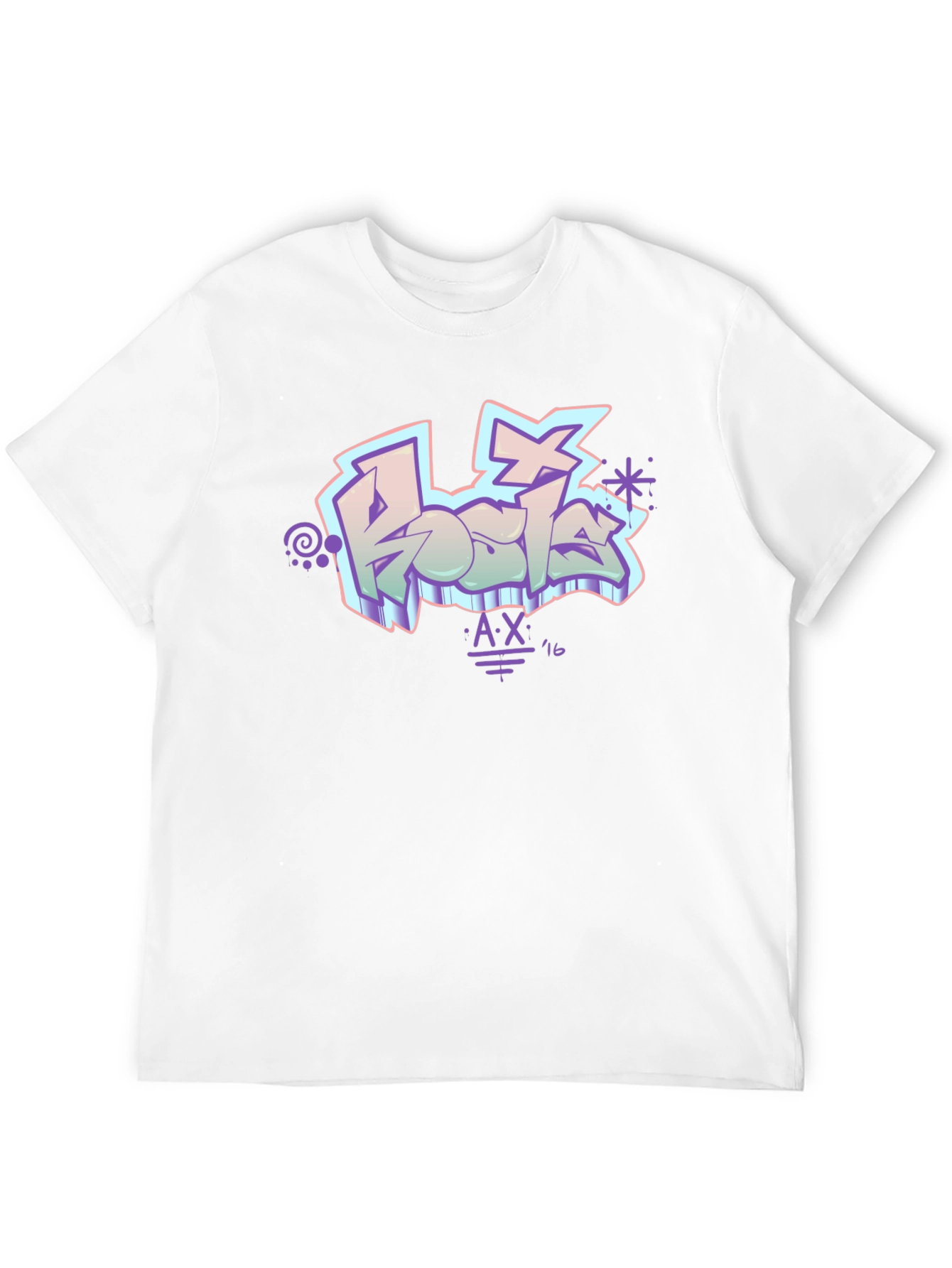 Retro Graffiti Style Black T-Shirt