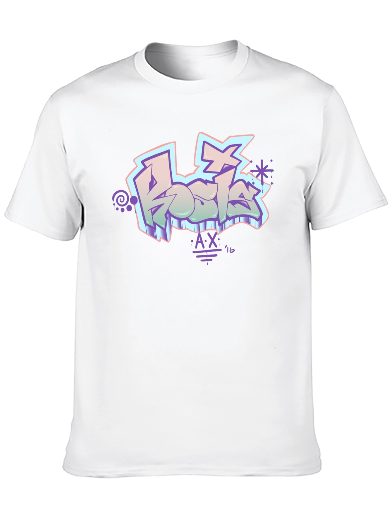 Retro Graffiti Style Black T-Shirt