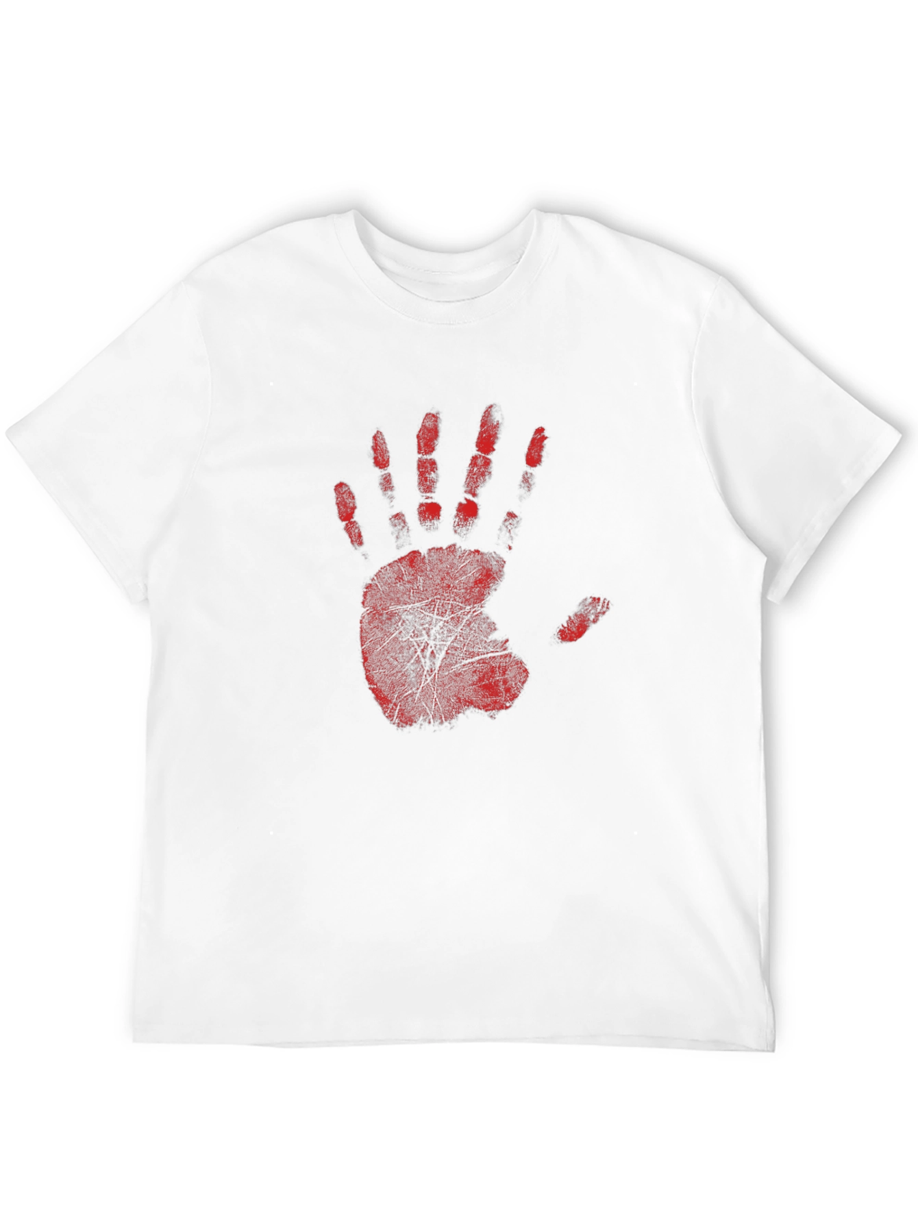 Red Handprint Graphic Black T-Shirt