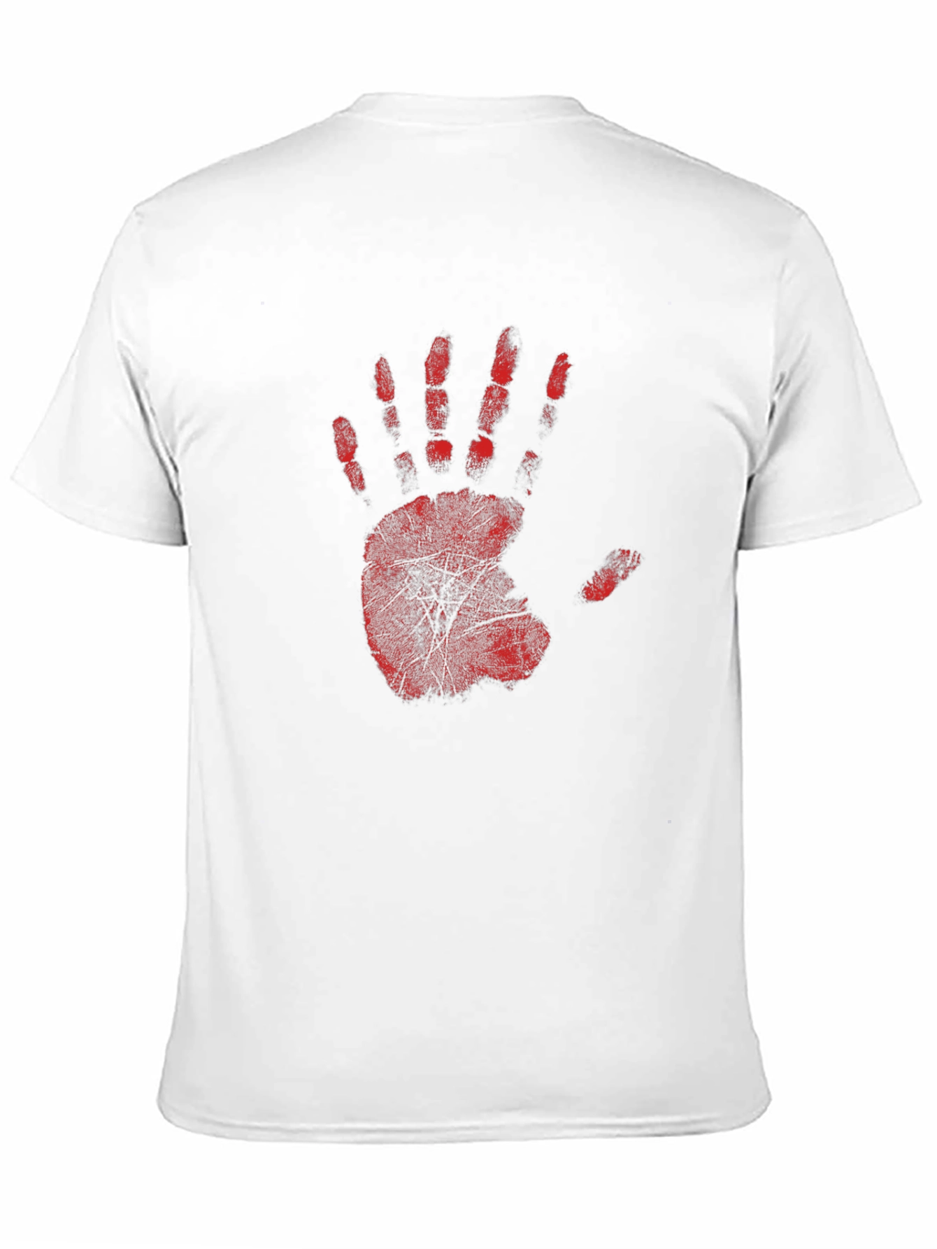 Red Handprint Graphic Black T-Shirt