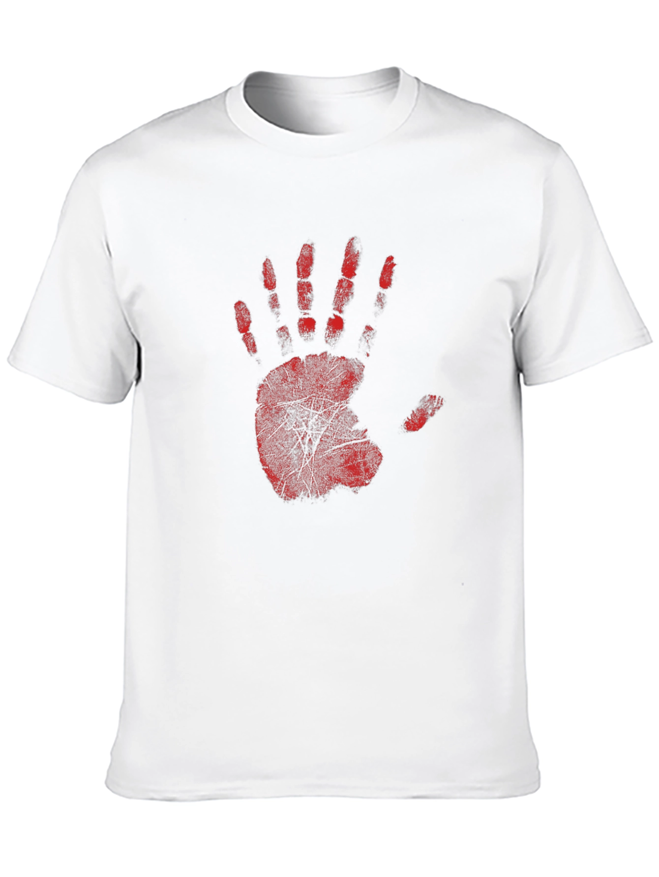 Red Handprint Graphic Black T-Shirt