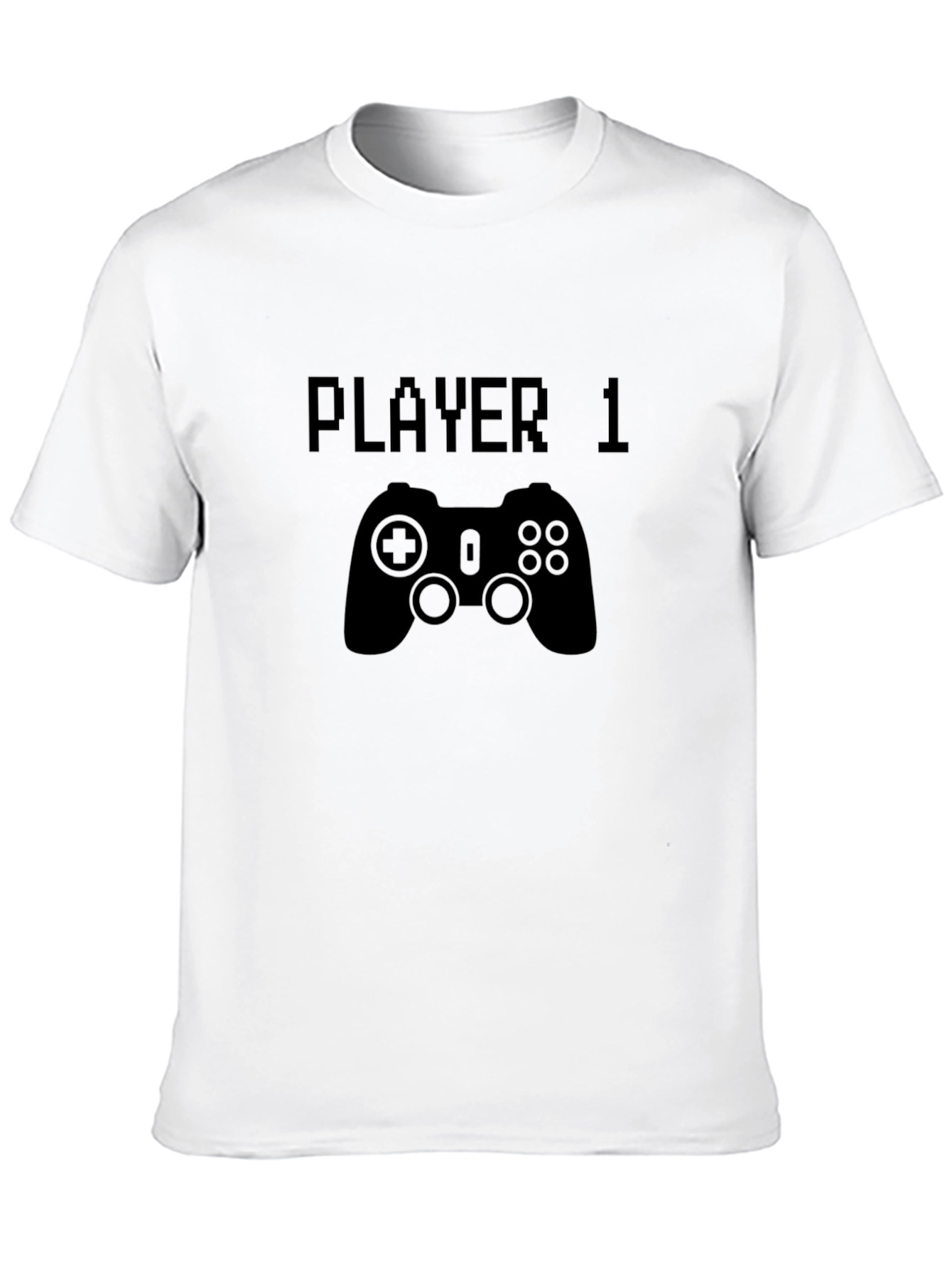 Player 1 Graphic Tee - Black Cotton Gamer T-Shirt