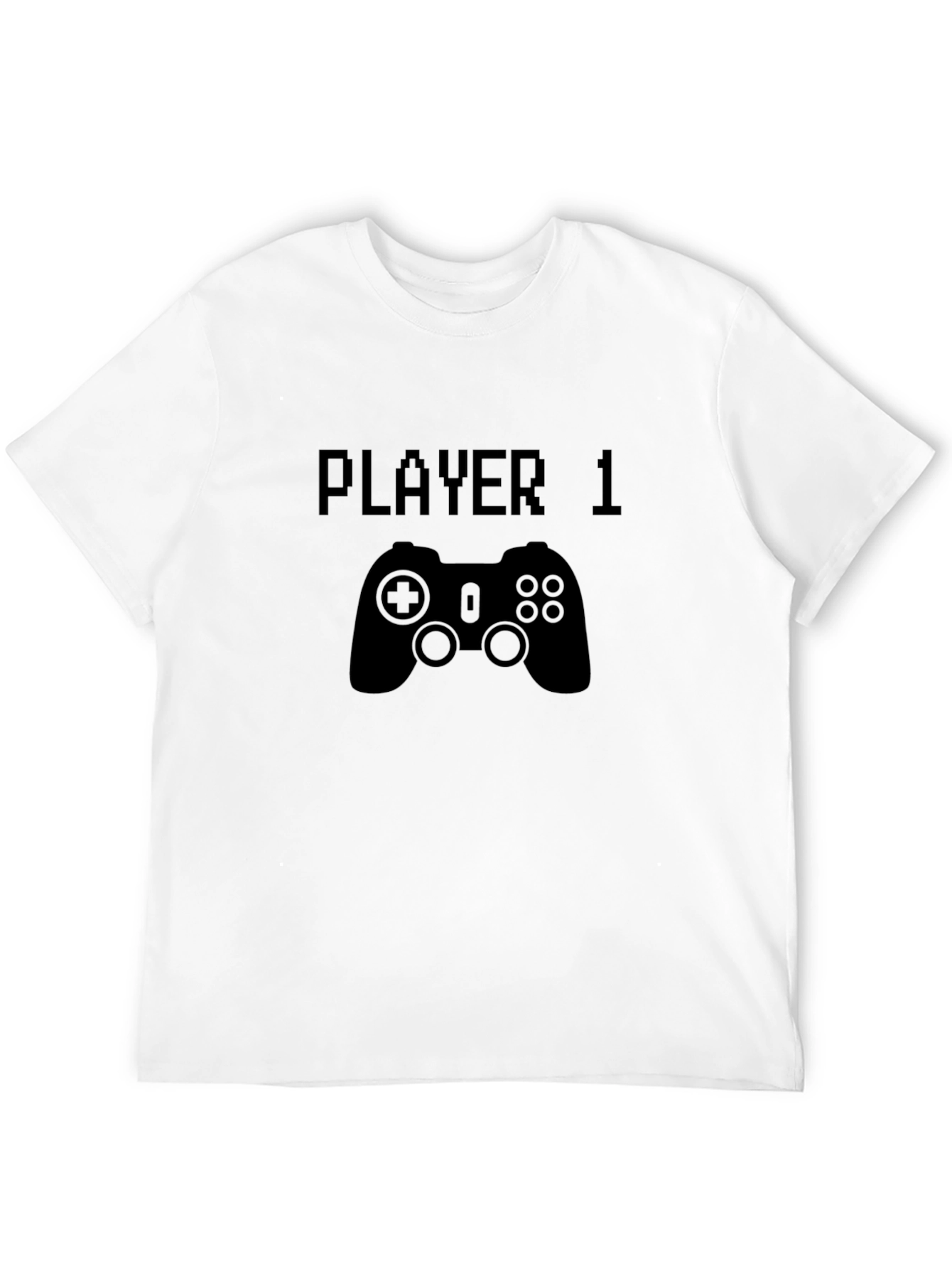 Player 1 Graphic Tee - Black Cotton Gamer T-Shirt