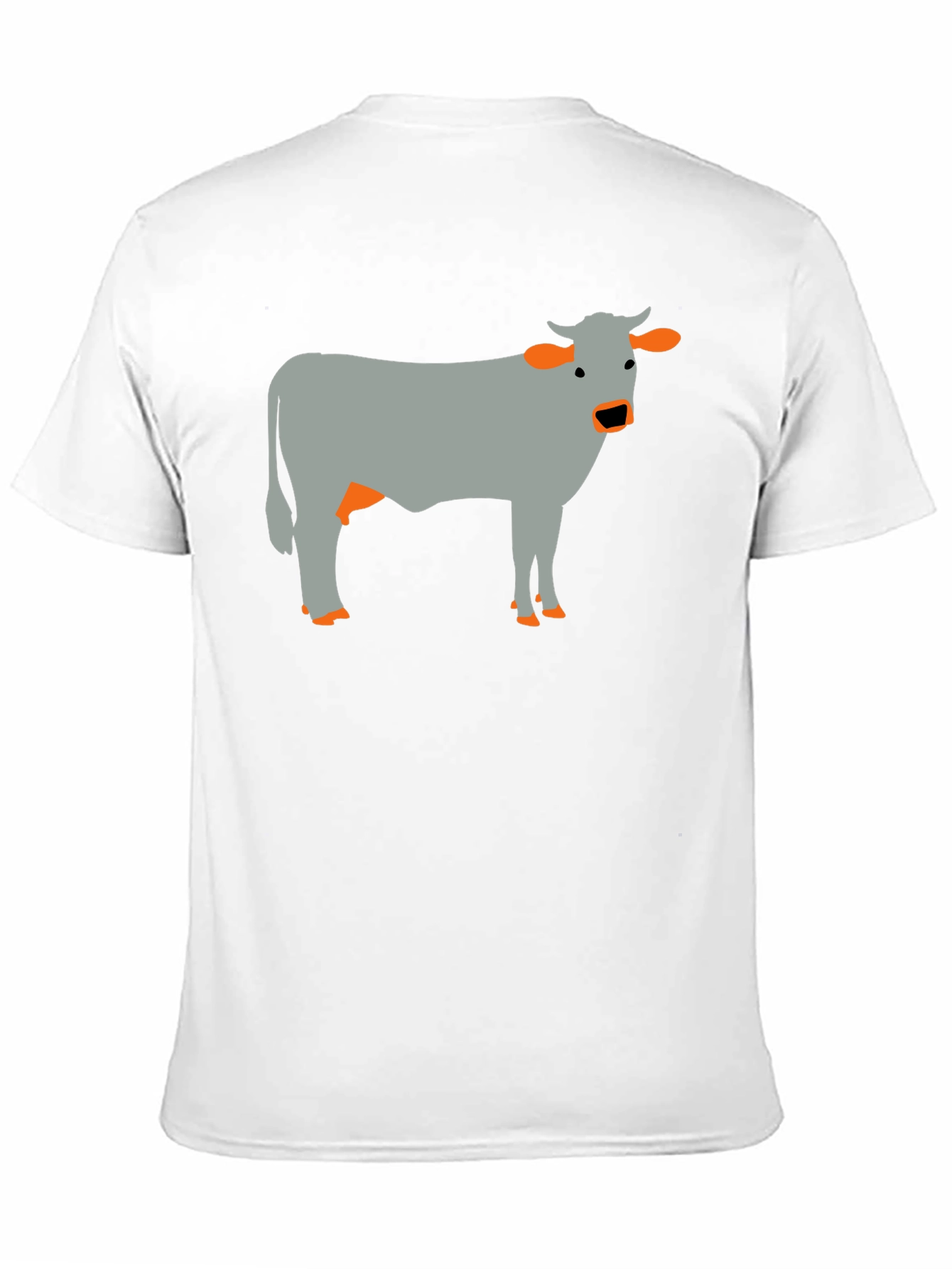 Cow Graphic Tee - Black Cotton Casual T-Shirt
