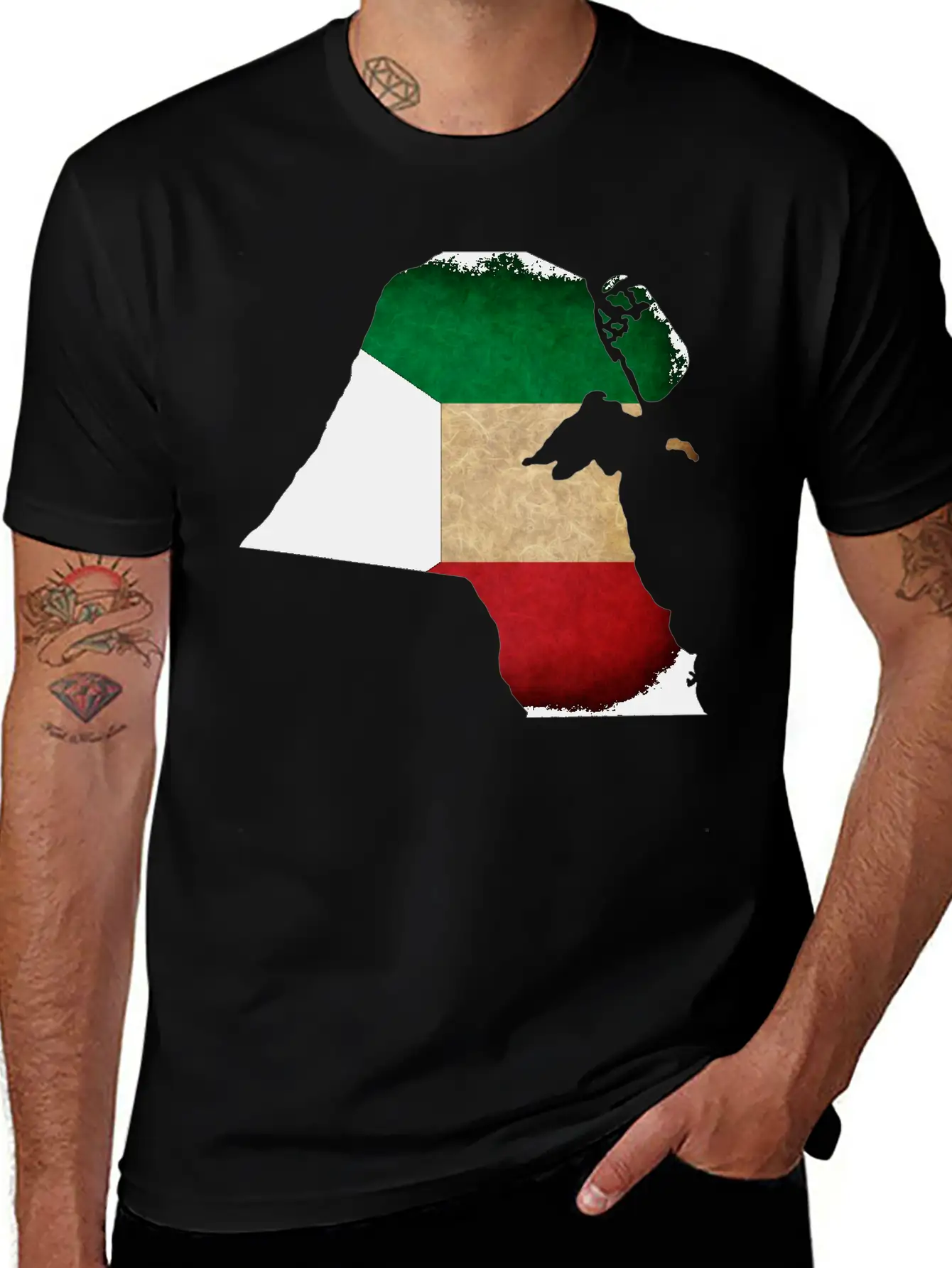 Kuwait Flag Map Unisex Casual T-Shirt – Clean Design For Daily Comfort