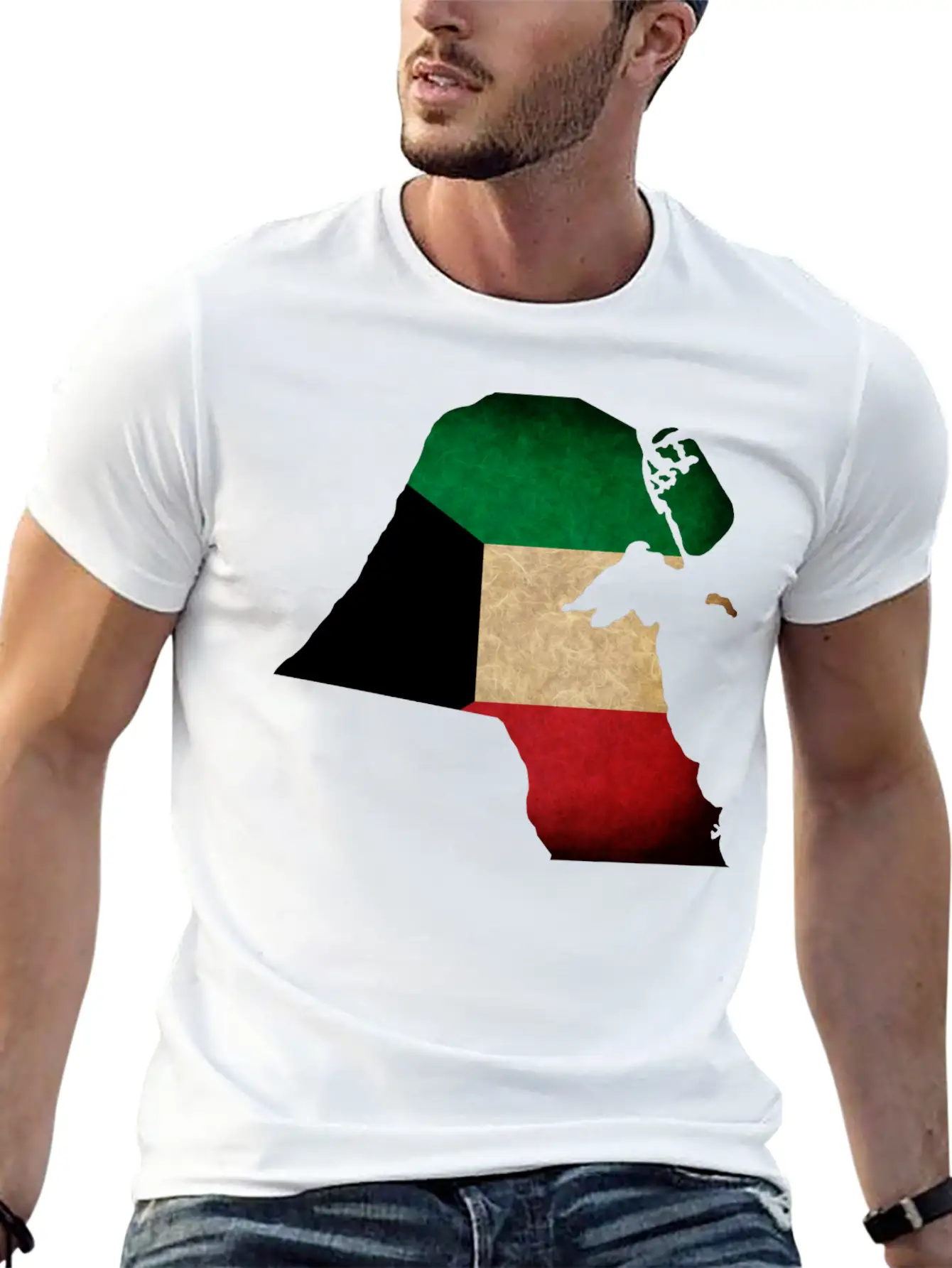 Kuwait Flag Map Unisex Casual T-Shirt – Clean Design For Daily Comfort