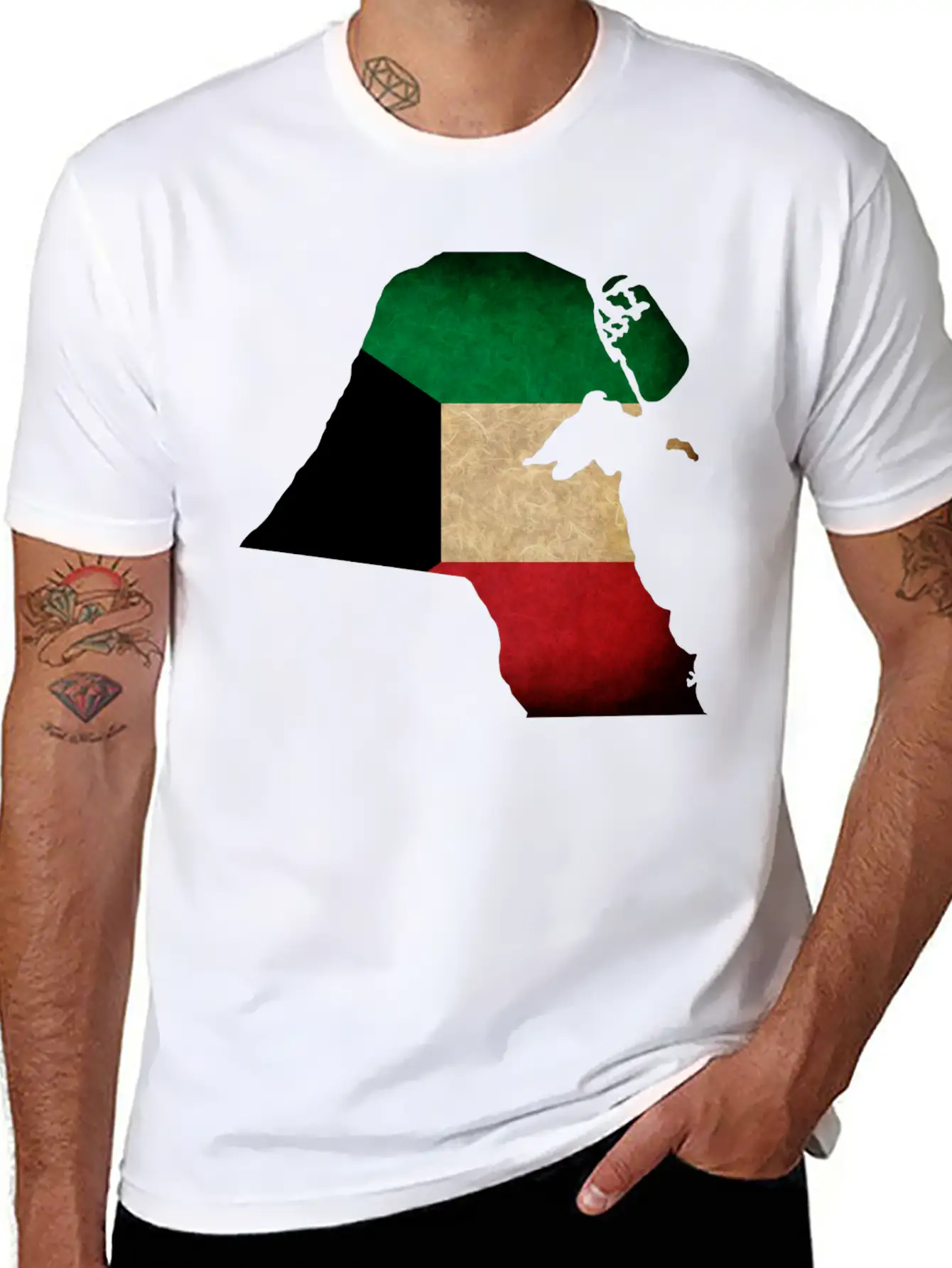 Kuwait Flag Map Unisex Casual T-Shirt – Clean Design For Daily Comfort