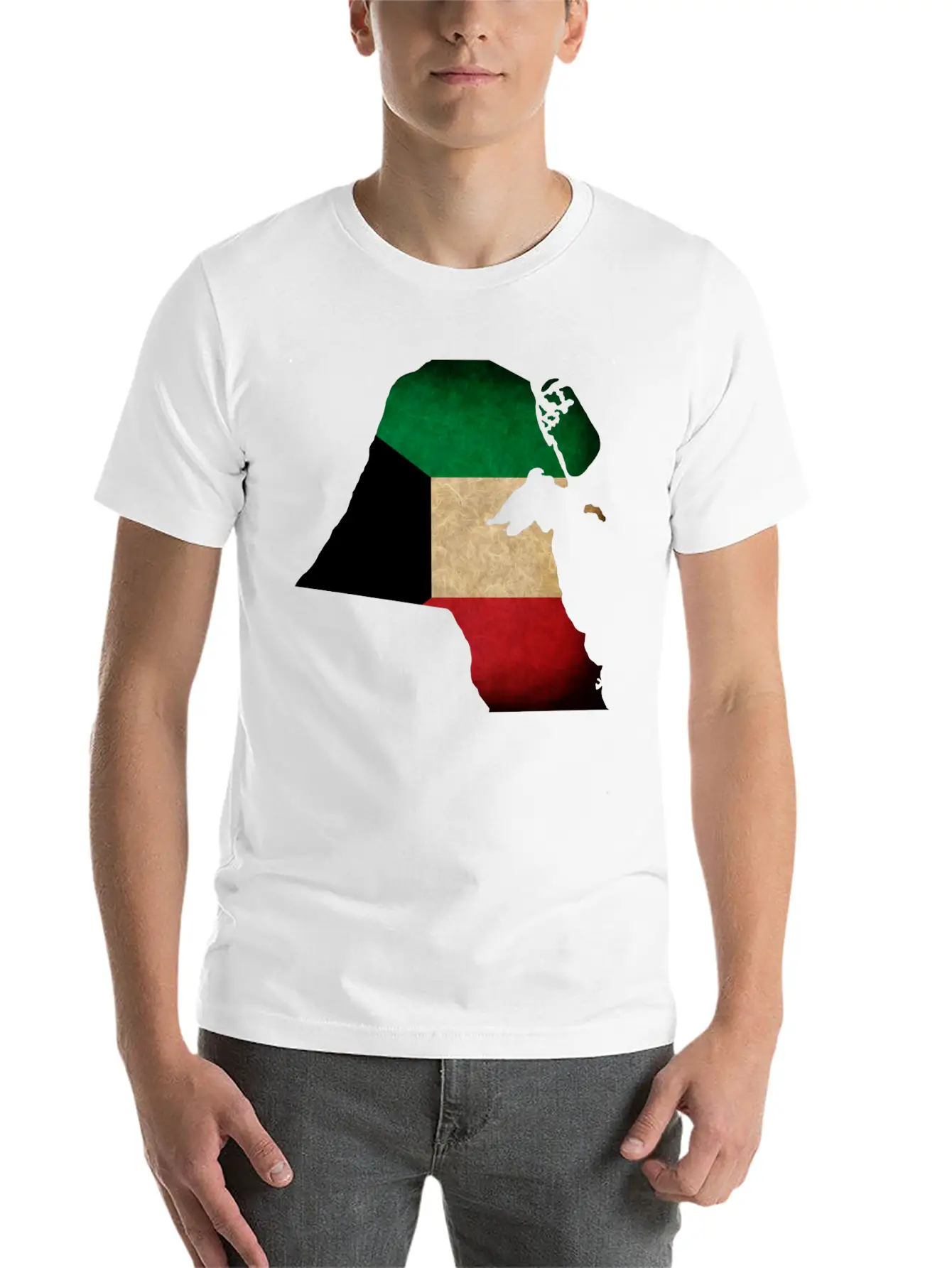Kuwait Flag Map Unisex Casual T-Shirt – Clean Design For Daily Comfort