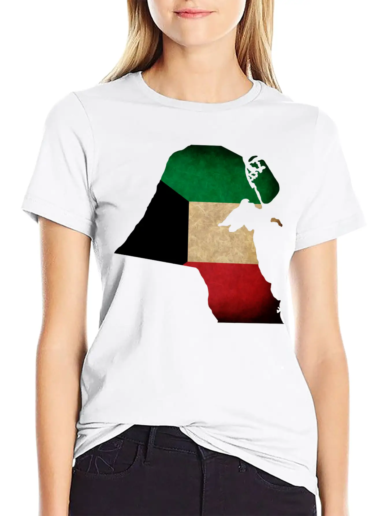 Kuwait Flag Map Unisex Casual T-Shirt – Clean Design For Daily Comfort