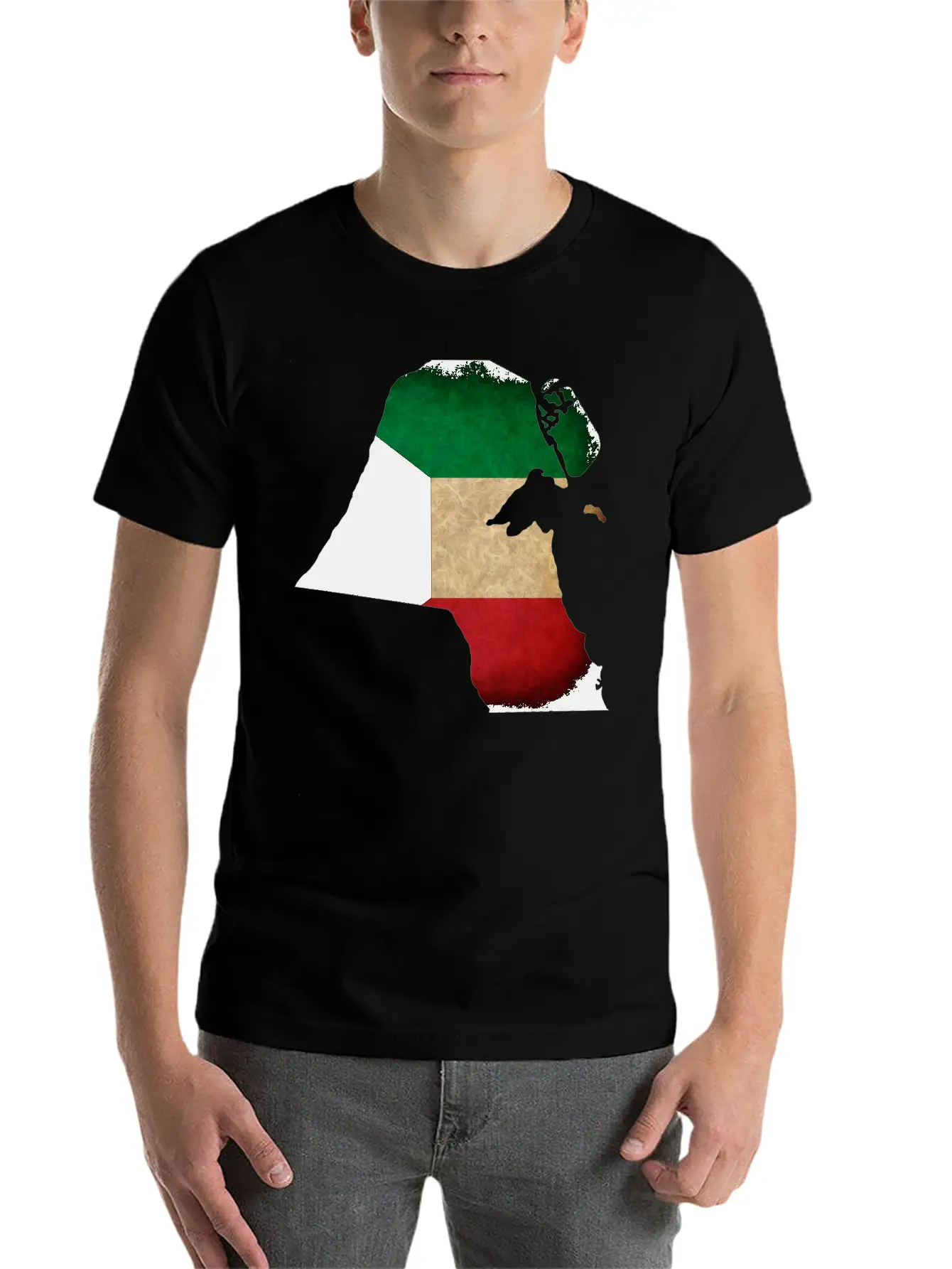Kuwait Flag Map Unisex Casual T-Shirt – Clean Design For Daily Comfort