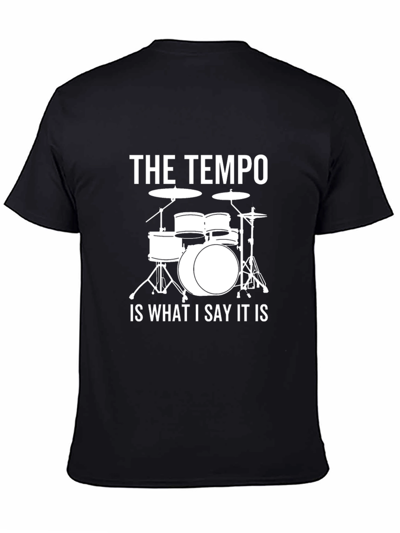 Tempo Drummer Black T-Shirt - Funny Music Tee