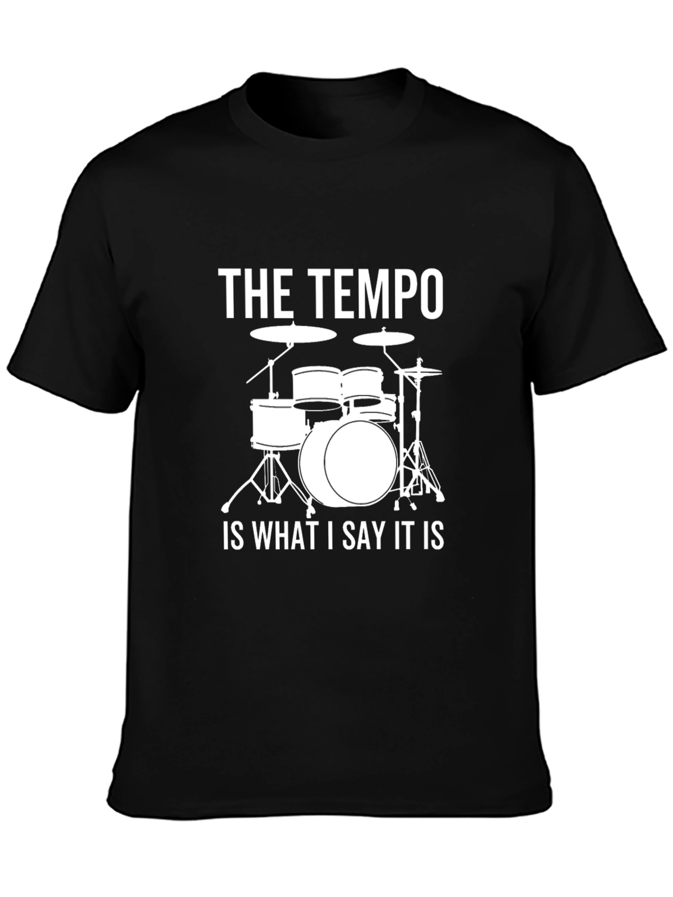 Tempo Drummer Black T-Shirt - Funny Music Tee