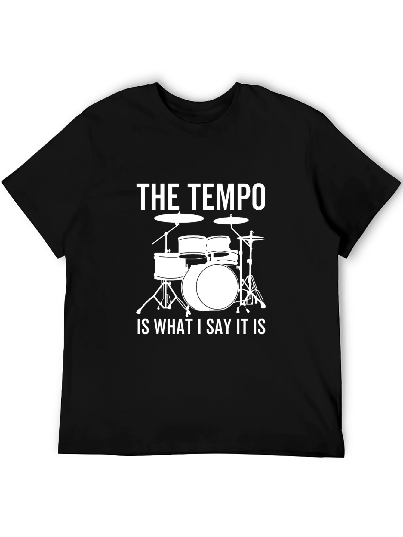 Tempo Drummer Black T-Shirt - Funny Music Tee