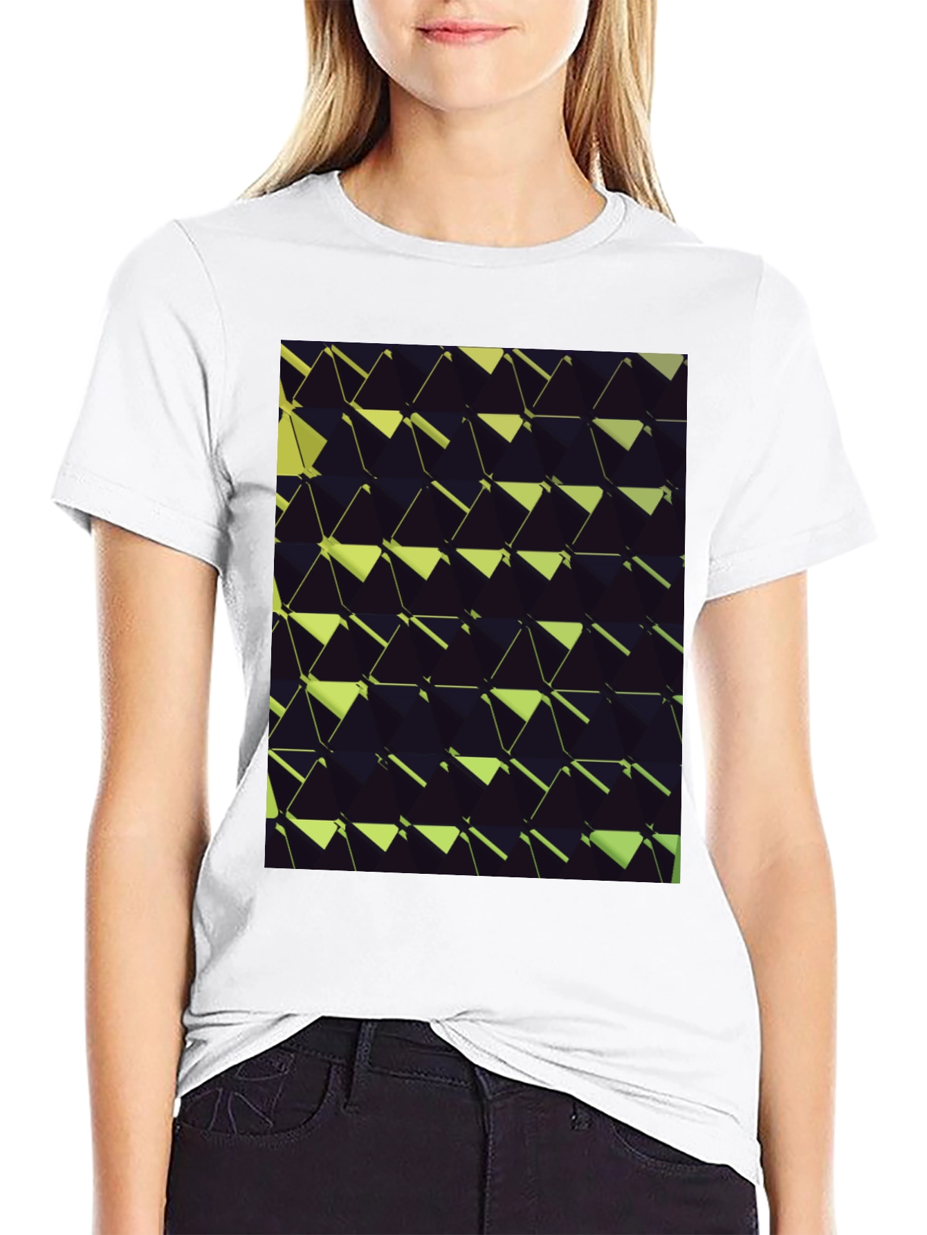 Abstract Geometric T-Shirt - Black