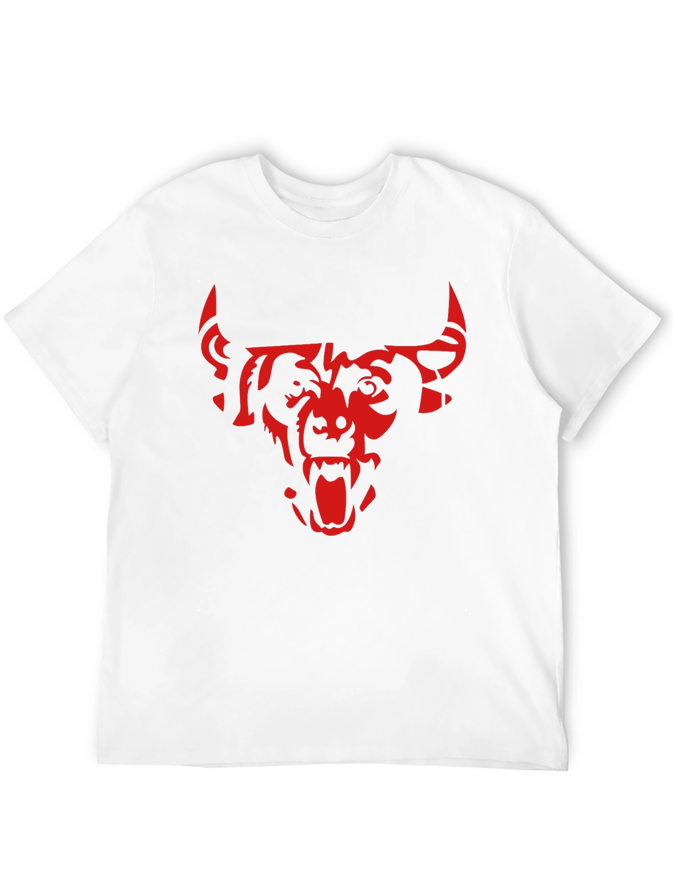 Mens Black T-Shirt with Red Bull Graphic