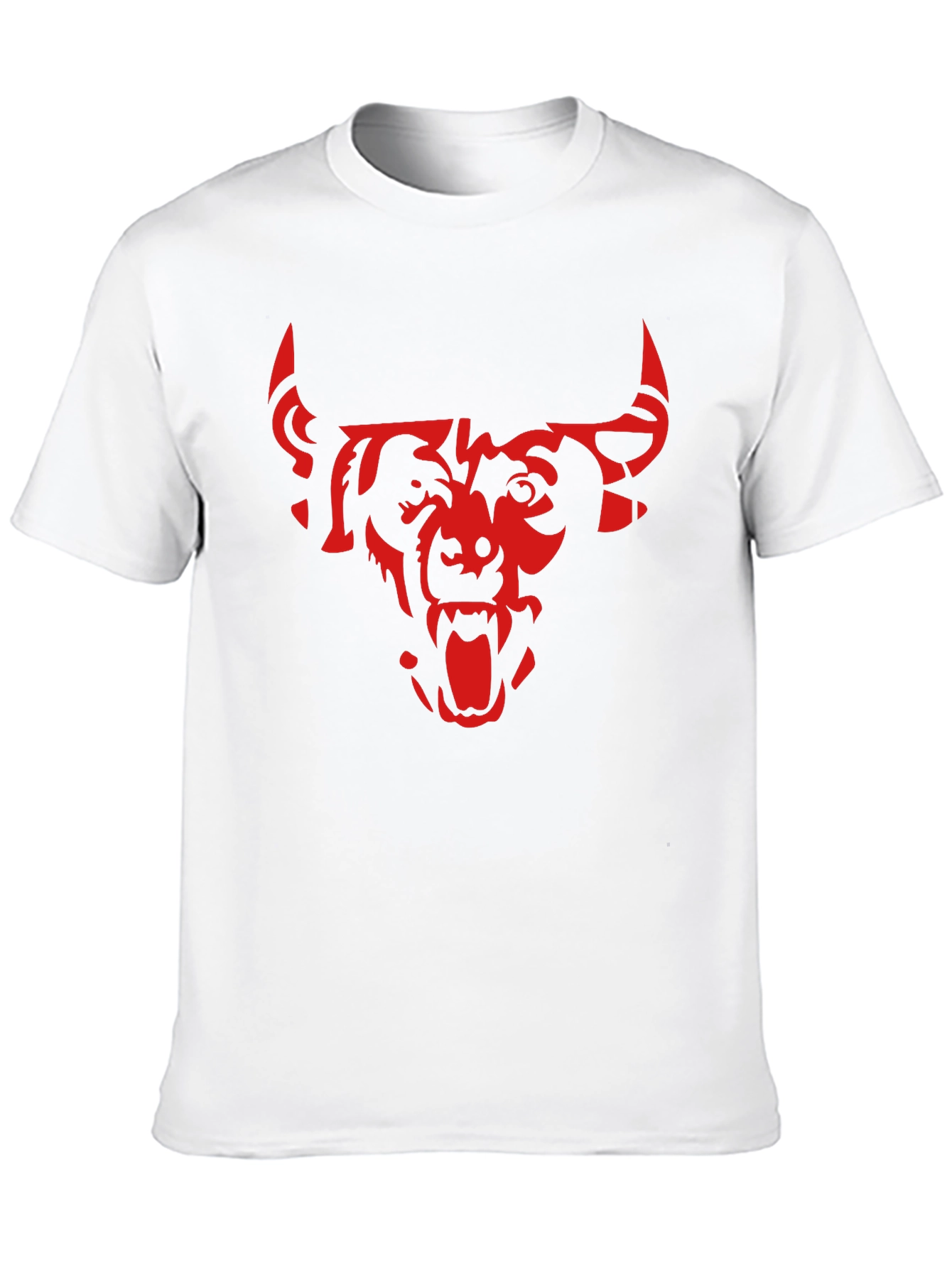 Mens Black T-Shirt with Red Bull Graphic