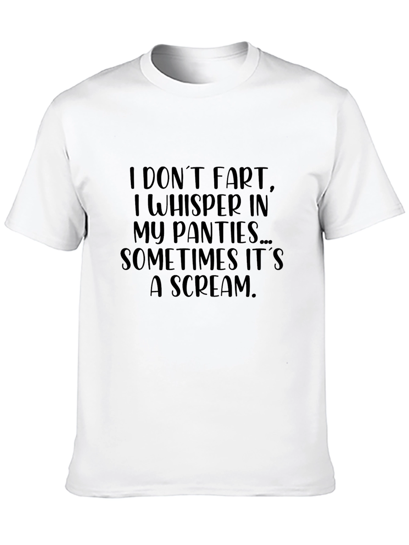 Funny Fart Whisper Scream Tee - Black