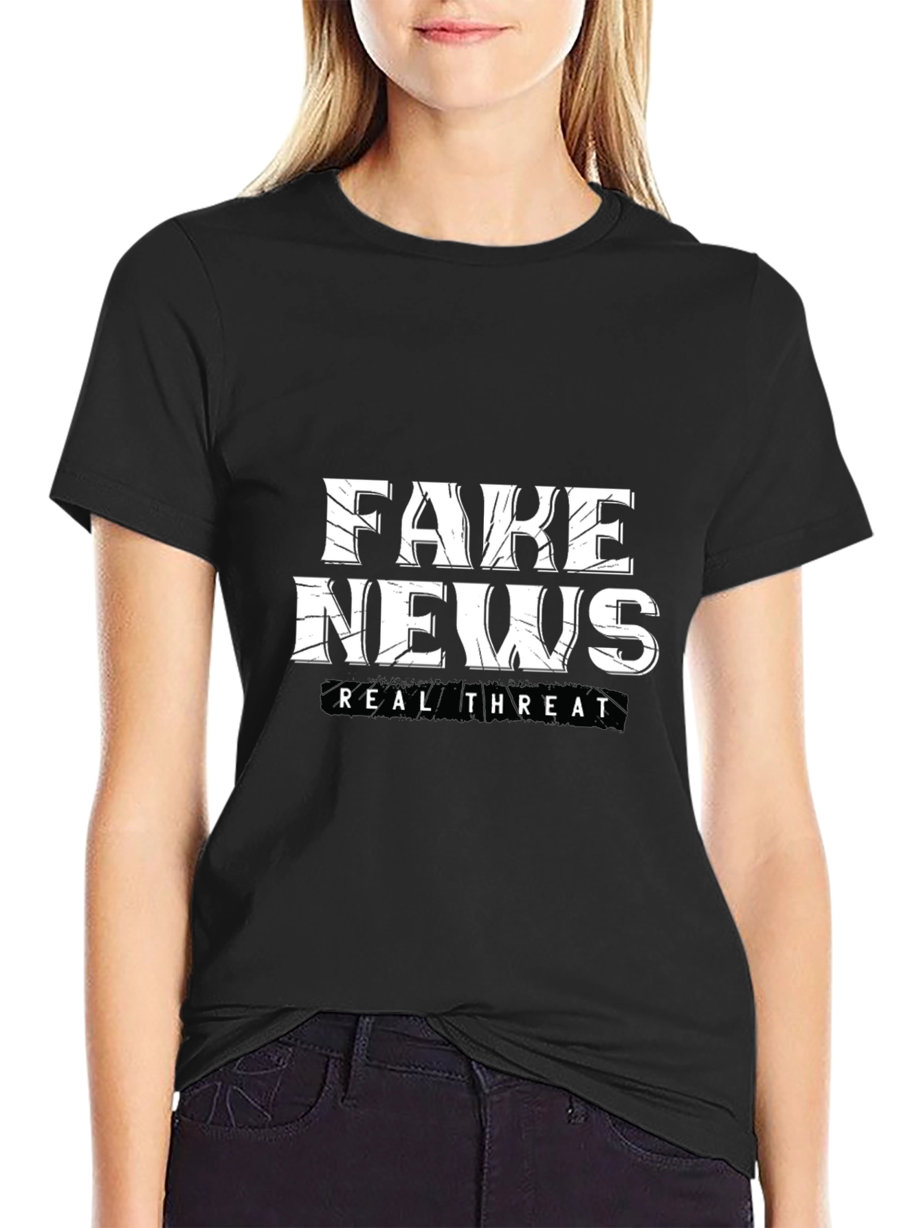 Fake News Real Threat Graphic Tee