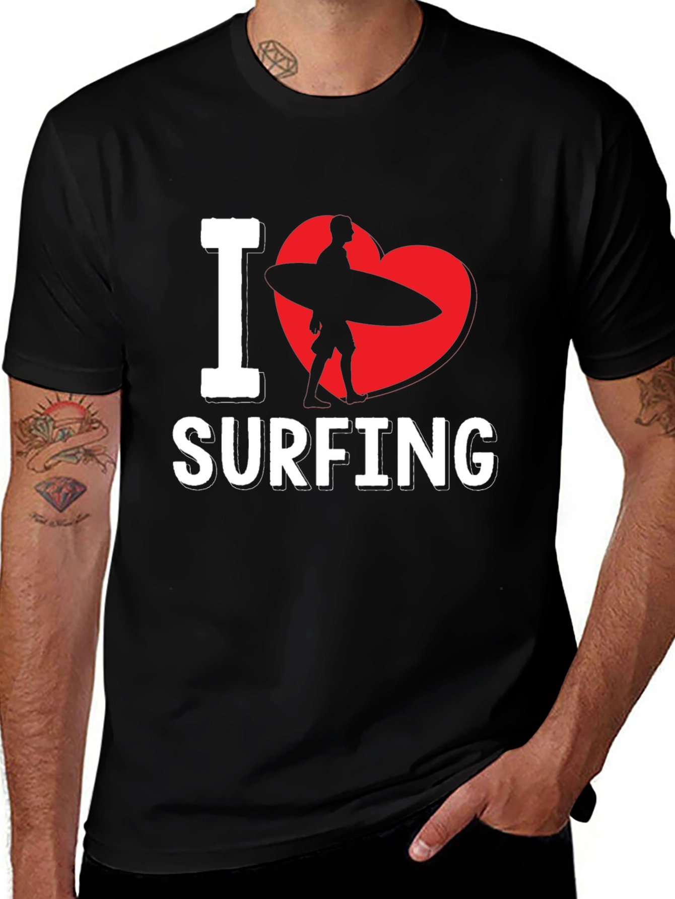 I Heart Surfing Graphic Tee