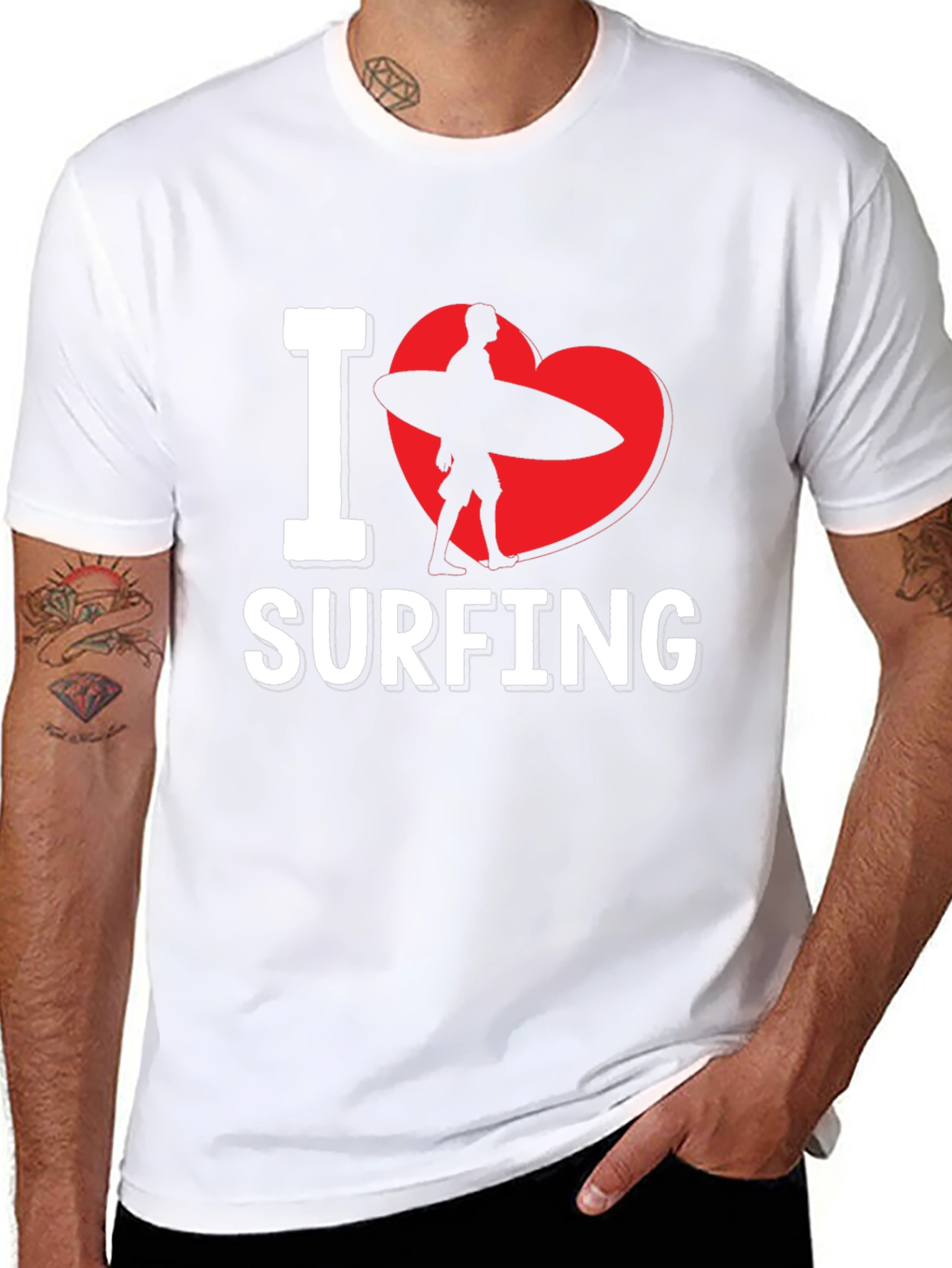 I Heart Surfing Graphic Tee
