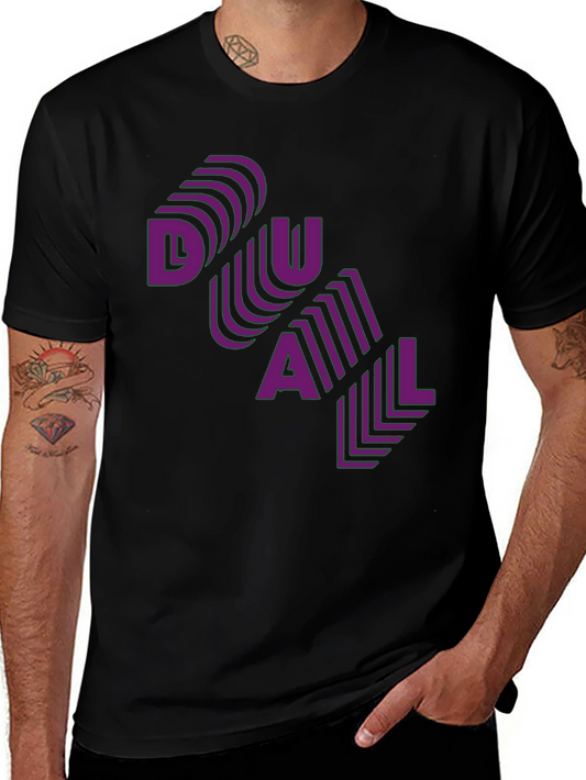 Dual T-Shirt - Purple Text Design