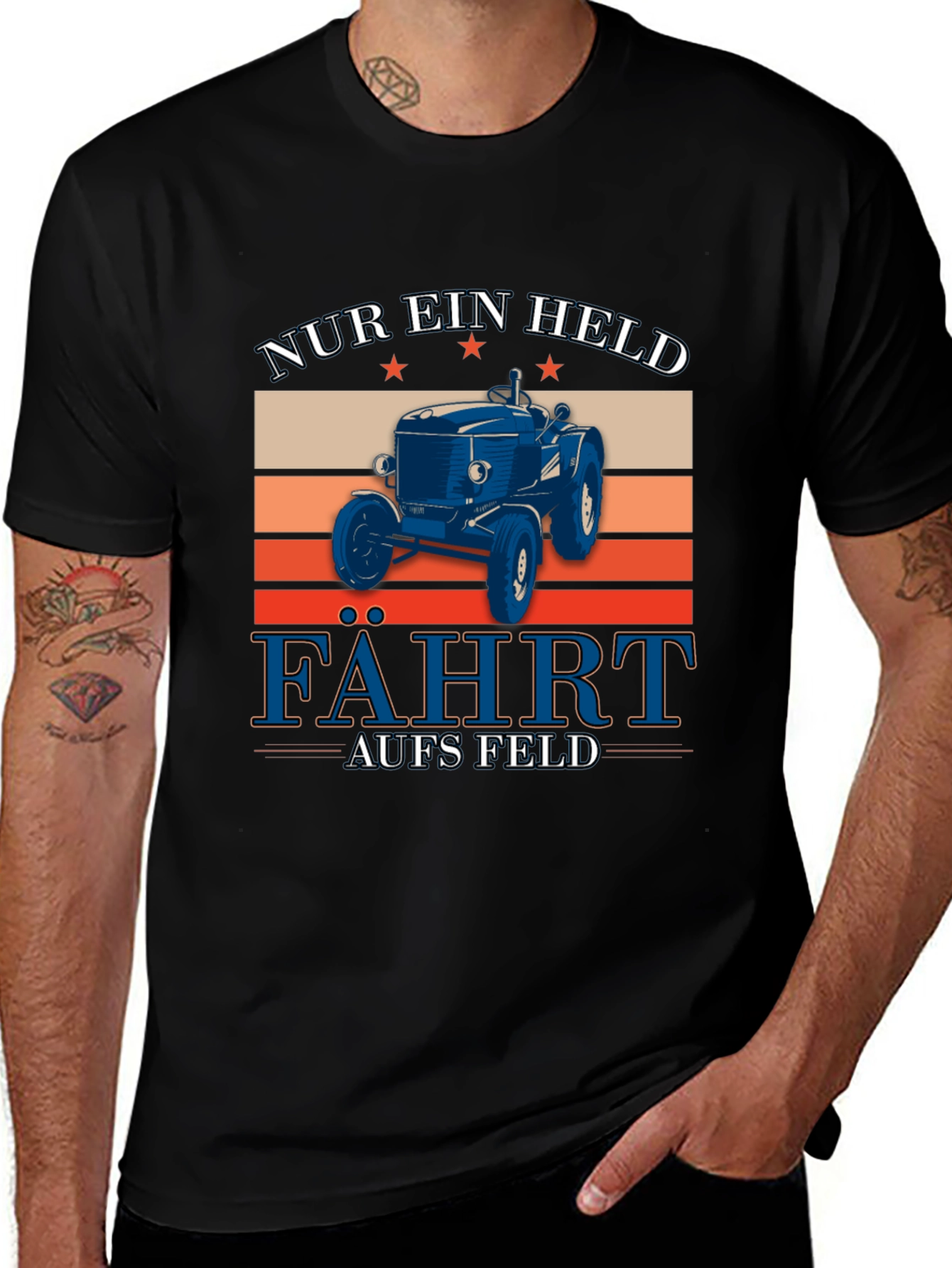 NUR EIN HELD Tractor Graphic T-Shirt