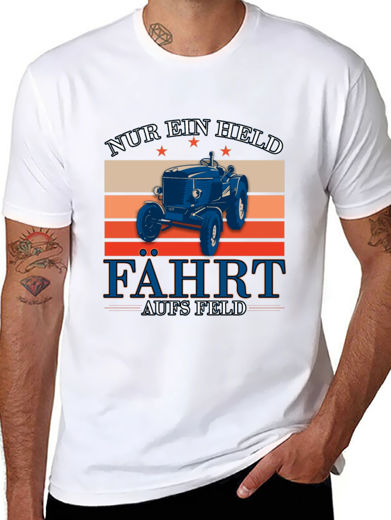 NUR EIN HELD Tractor Graphic T-Shirt