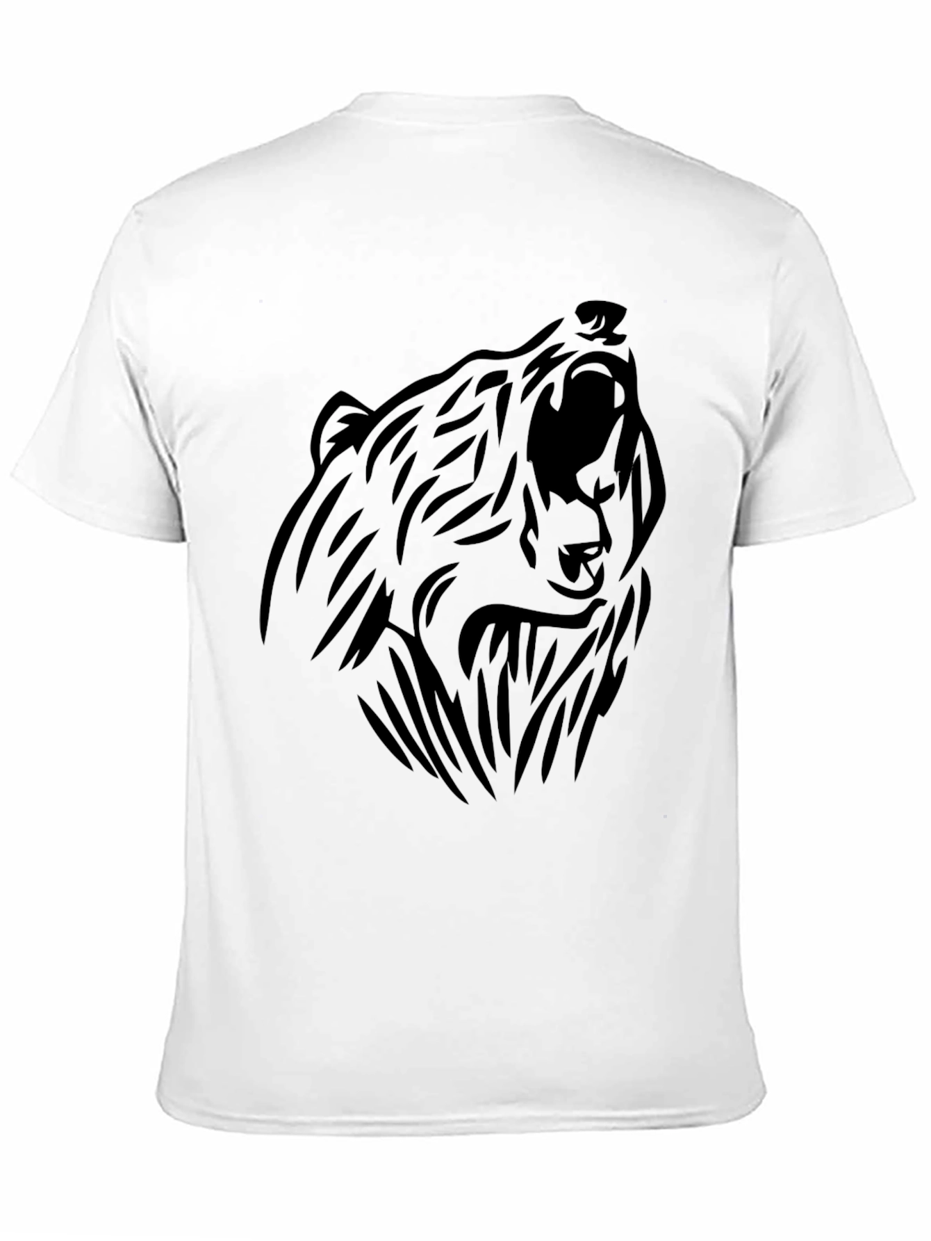 Bear Graphic T-Shirt - Black Tribal Design Tee