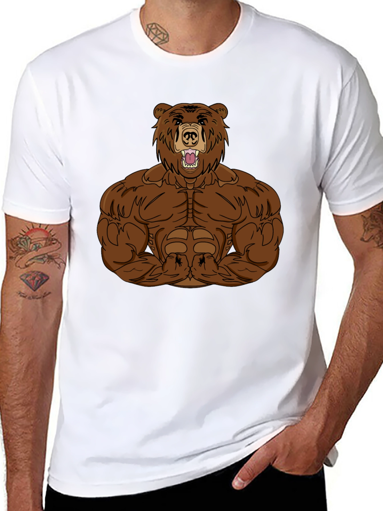 Muscle Bear Graphic T-Shirt - Mens Black Tee