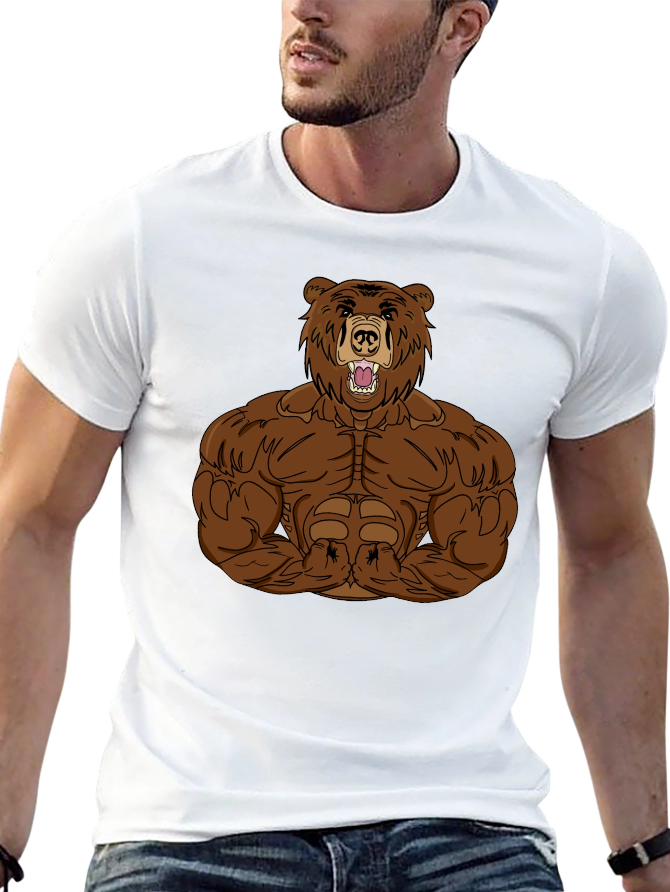 Muscle Bear Graphic T-Shirt - Mens Black Tee