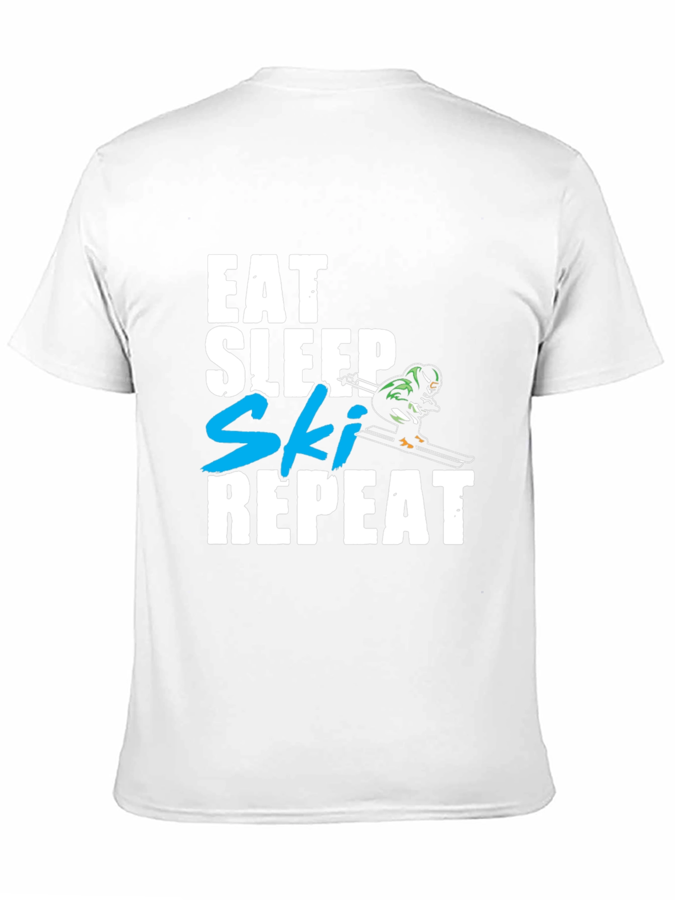 Eat Sleep Ski Repeat Graphic T-Shirt - Black