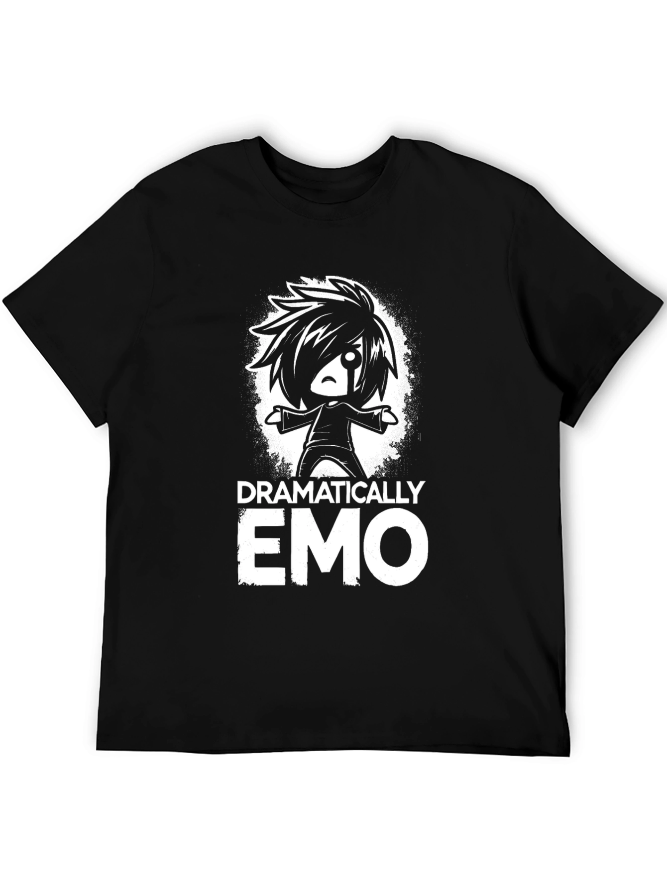 Dramatically Emo Graphic T-Shirt - Black