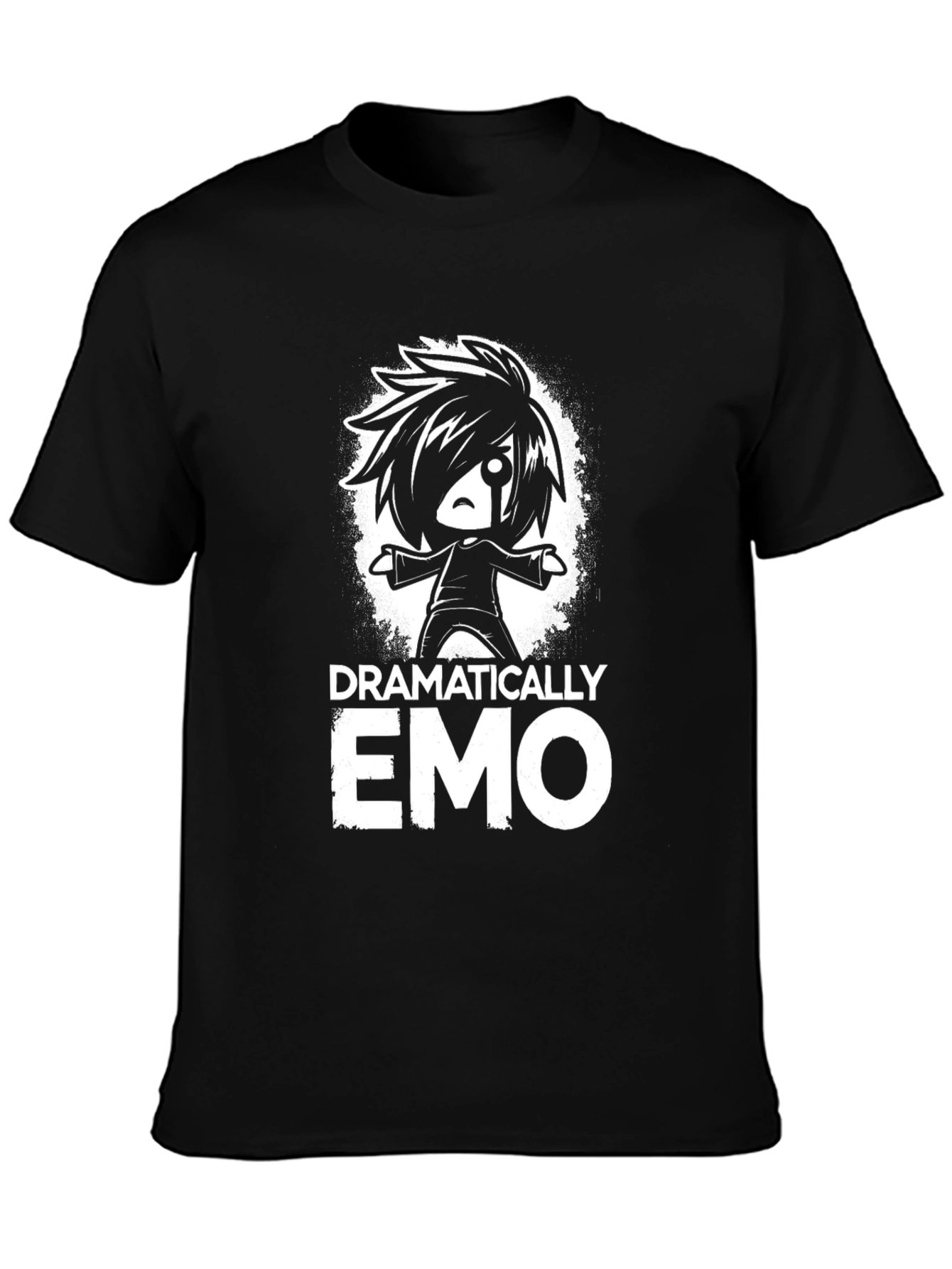Dramatically Emo Graphic T-Shirt - Black
