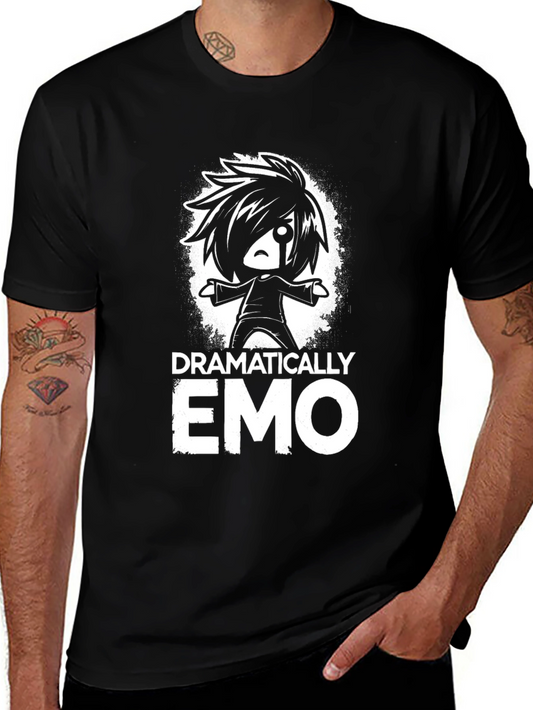 Dramatically Emo Graphic T-Shirt - Black