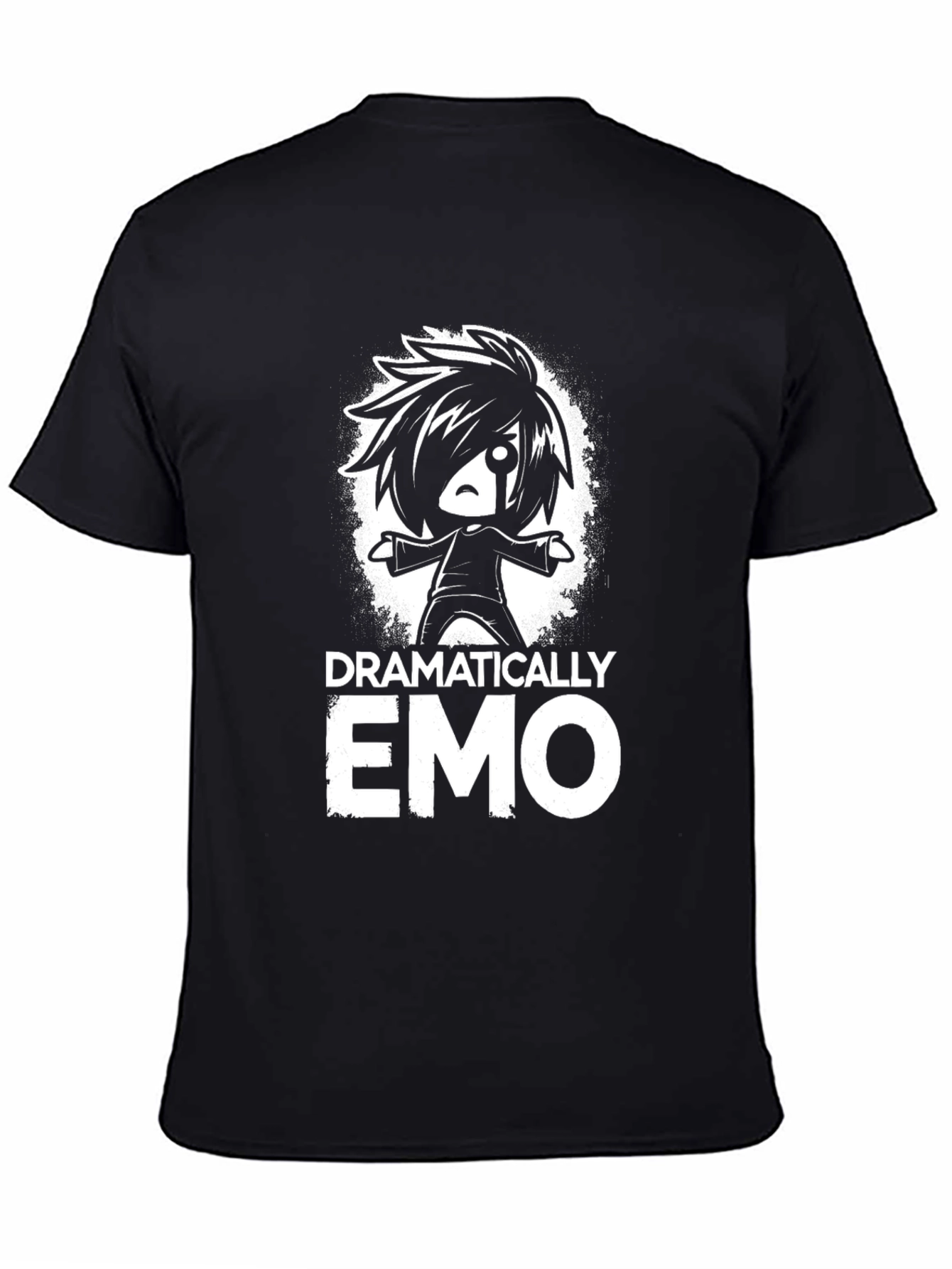 Dramatically Emo Graphic T-Shirt - Black