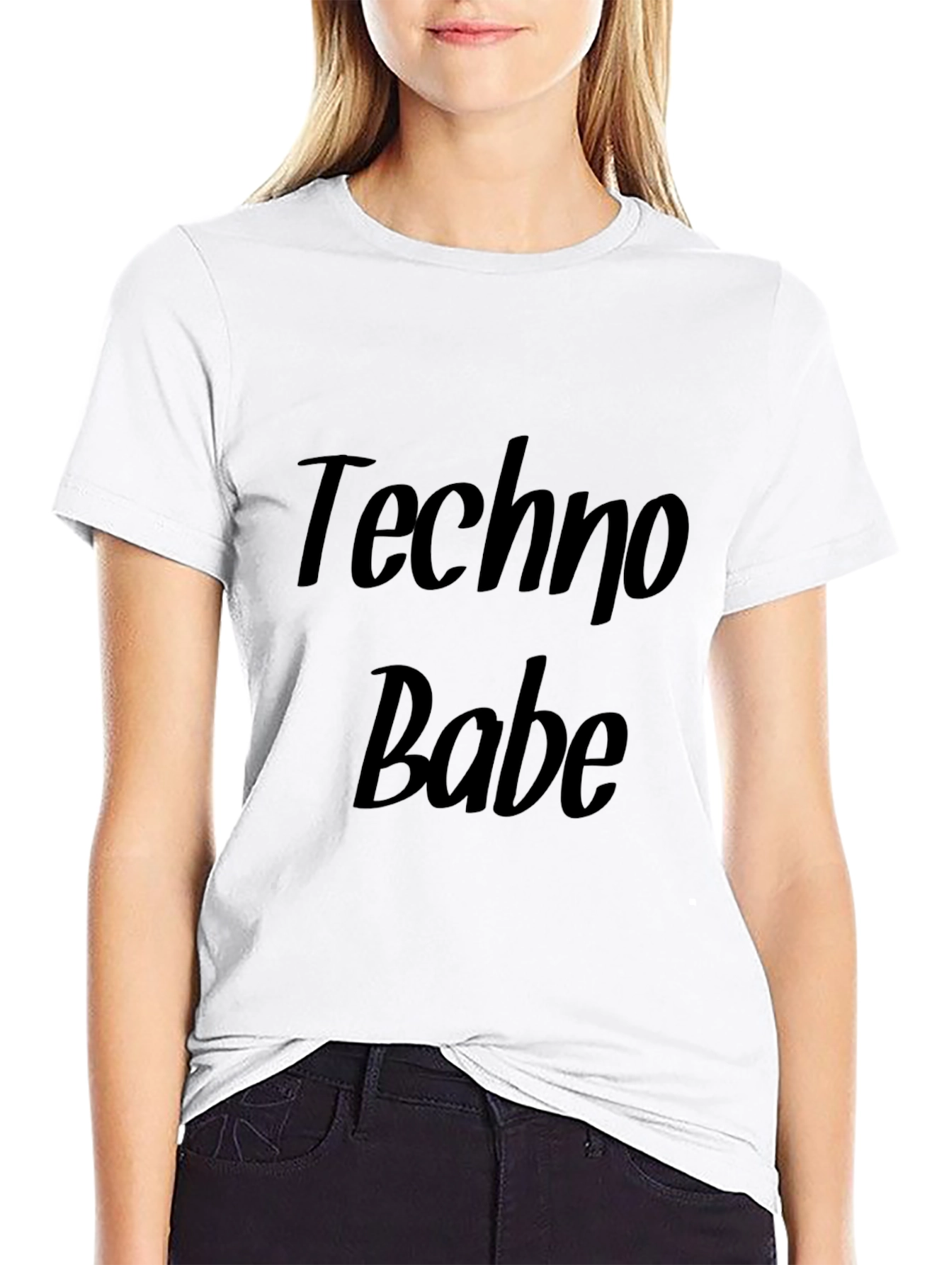 Techno Babe Black Graphic T-Shirt