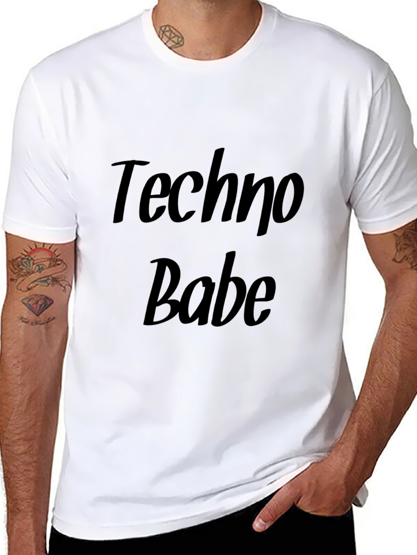 Techno Babe Black Graphic T-Shirt