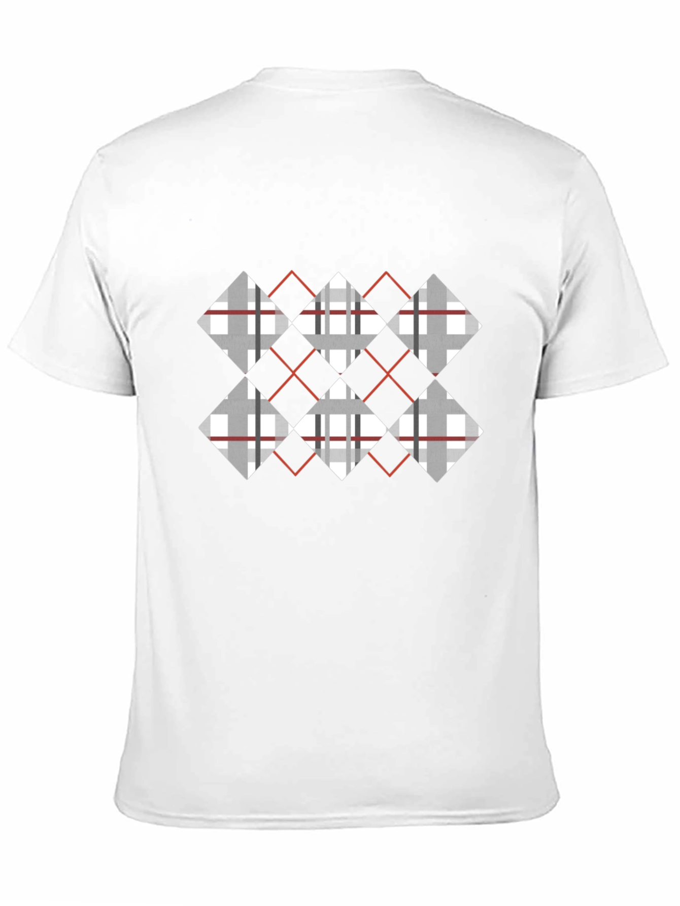 Argyle Diamond Pattern Black T-Shirt
