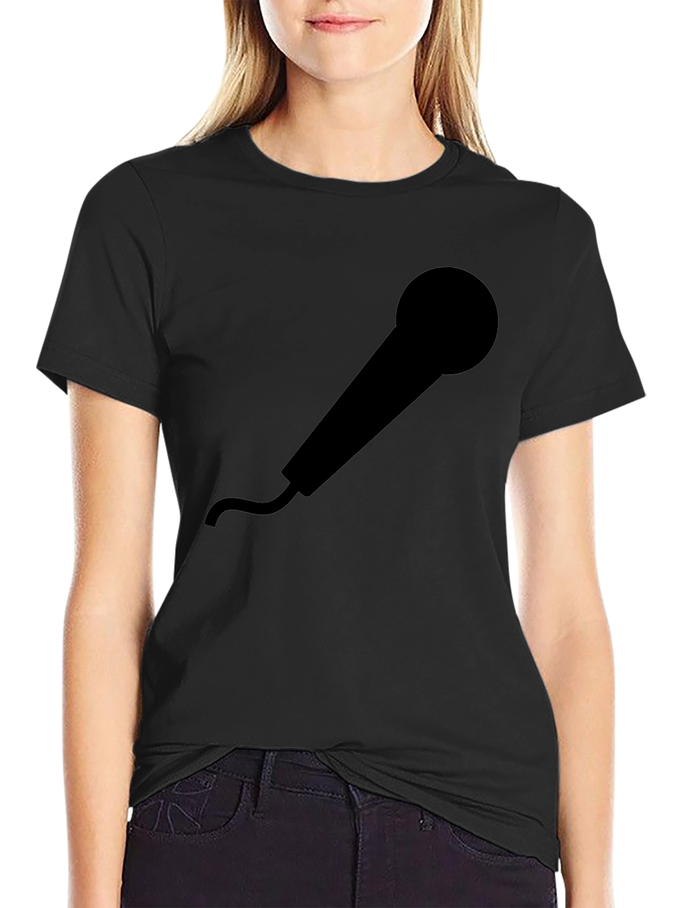 Black Microphone Graphic T-Shirt