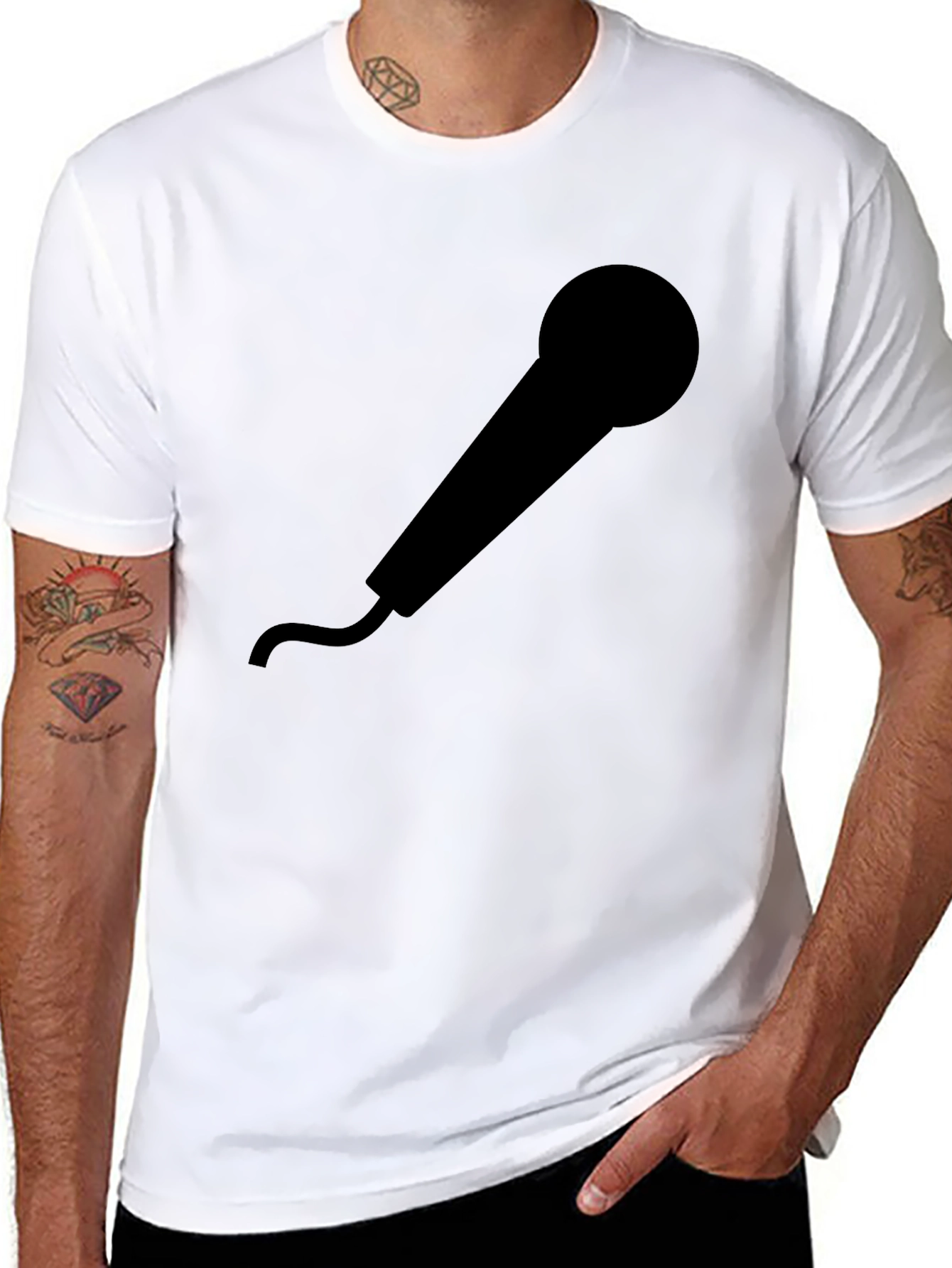 Black Microphone Graphic T-Shirt