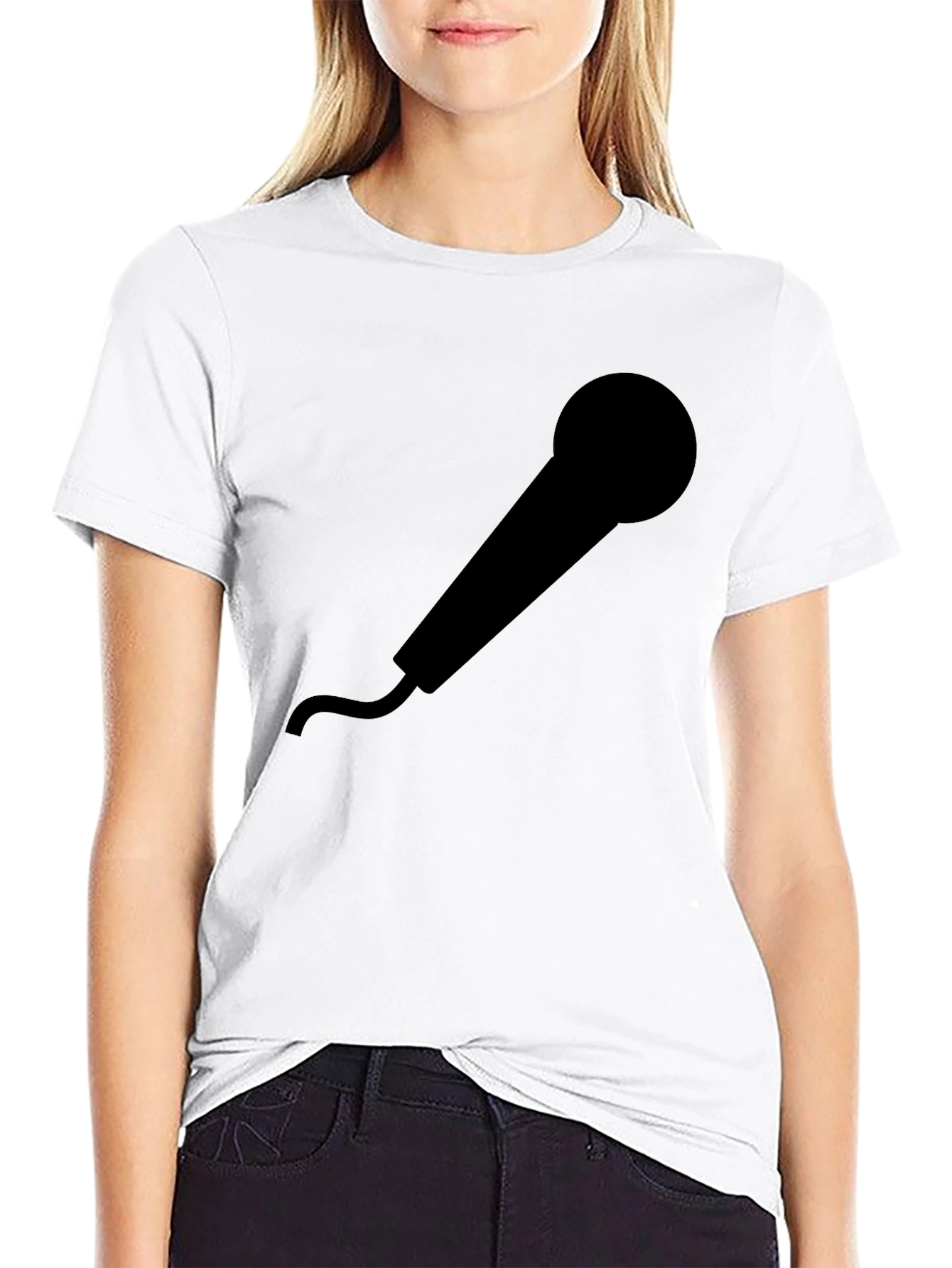 Black Microphone Graphic T-Shirt