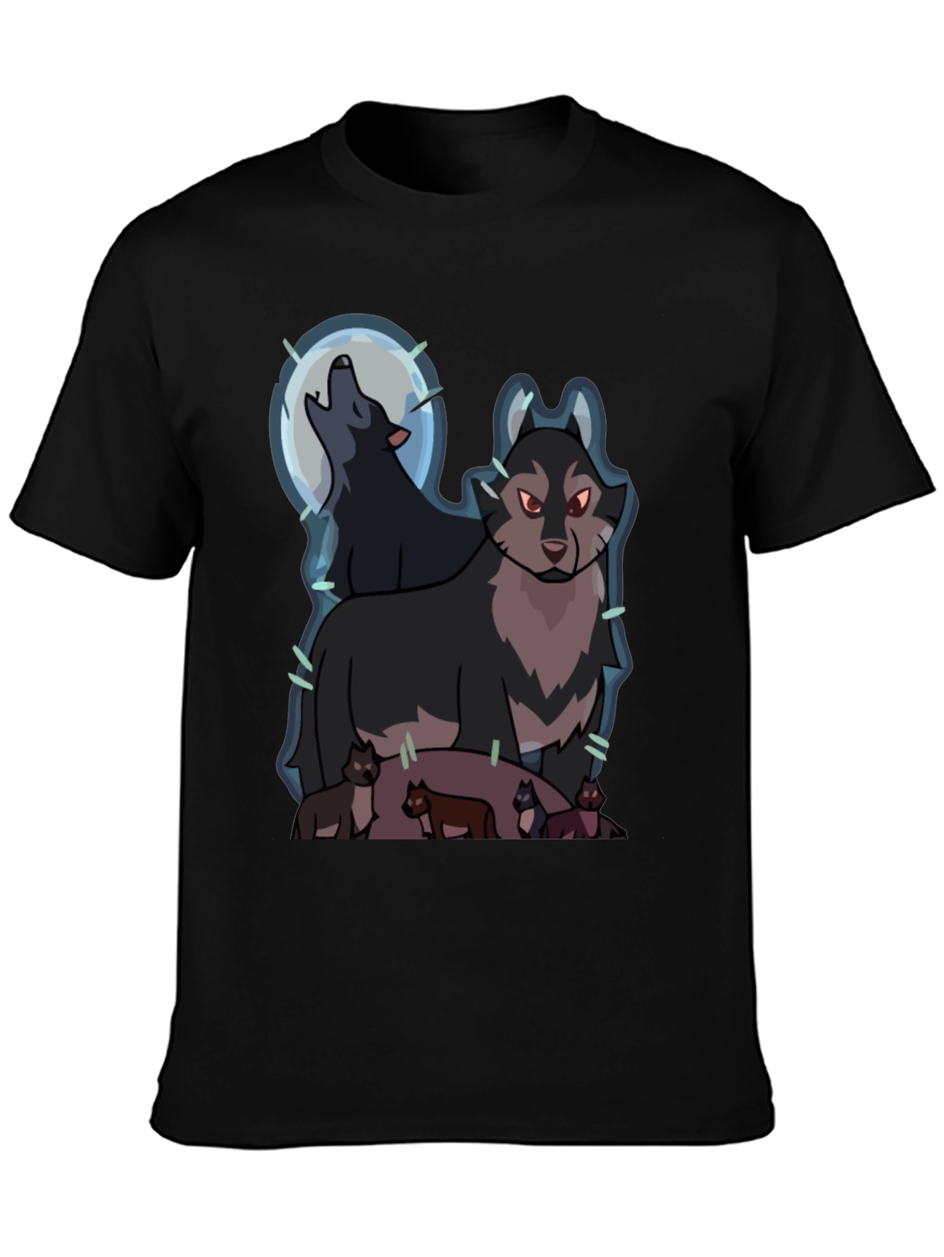 Wolf Pack Graphic Tee - Mens Black T-Shirt
