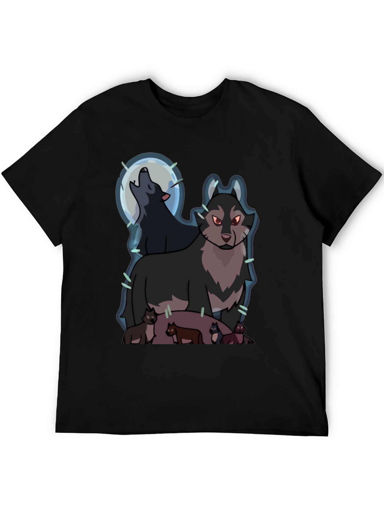 Wolf Pack Graphic Tee - Mens Black T-Shirt