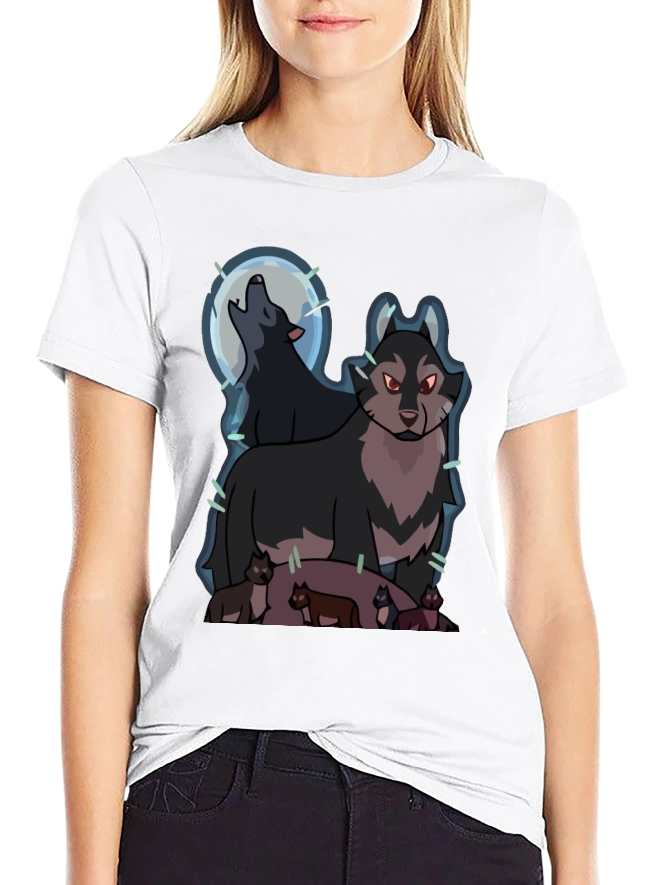 Wolf Pack Graphic Tee - Mens Black T-Shirt