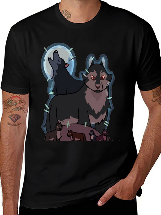 Wolf Pack Graphic Tee - Mens Black T-Shirt